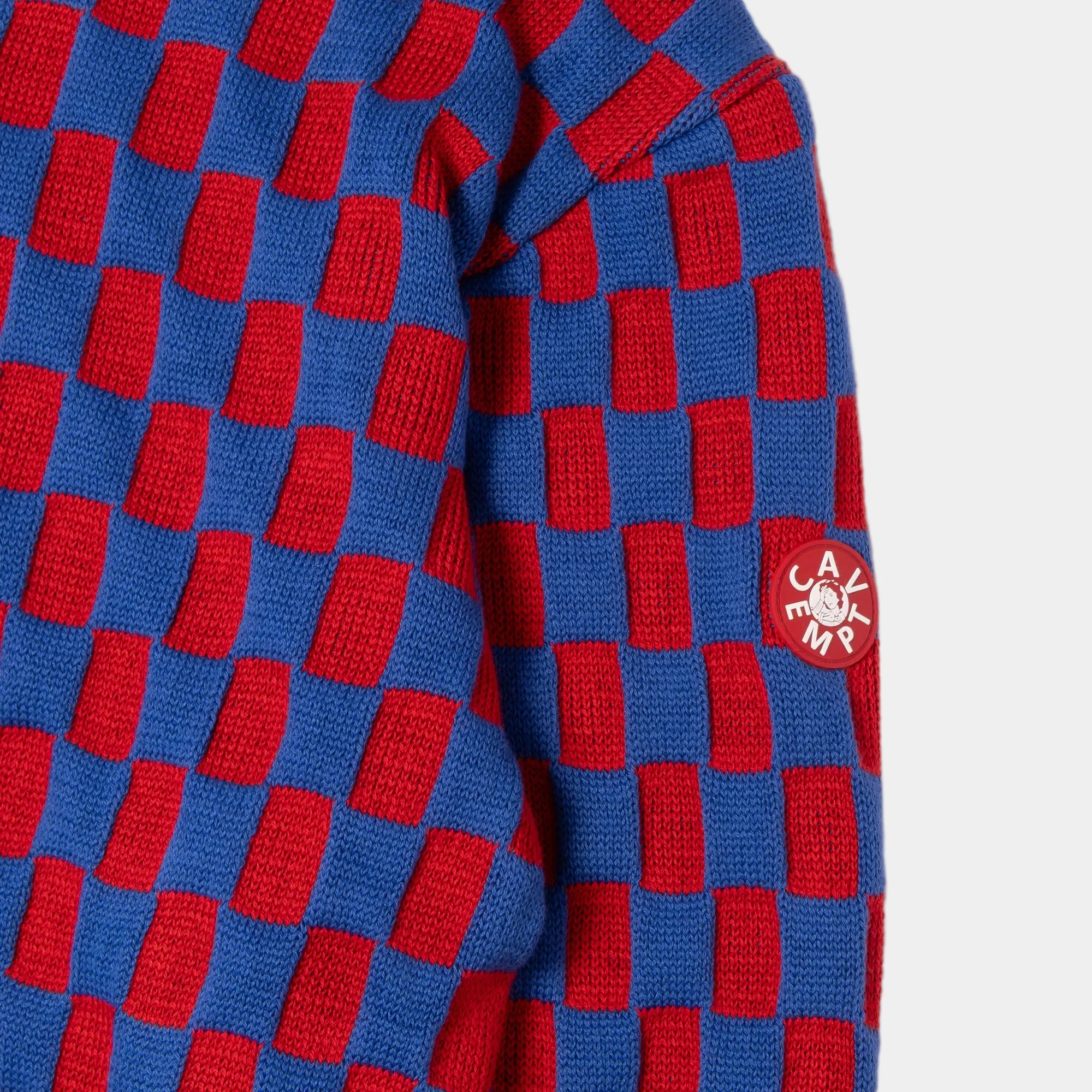 Cav Empt Rectangular Block Knit Sweater - Blue - Image 5