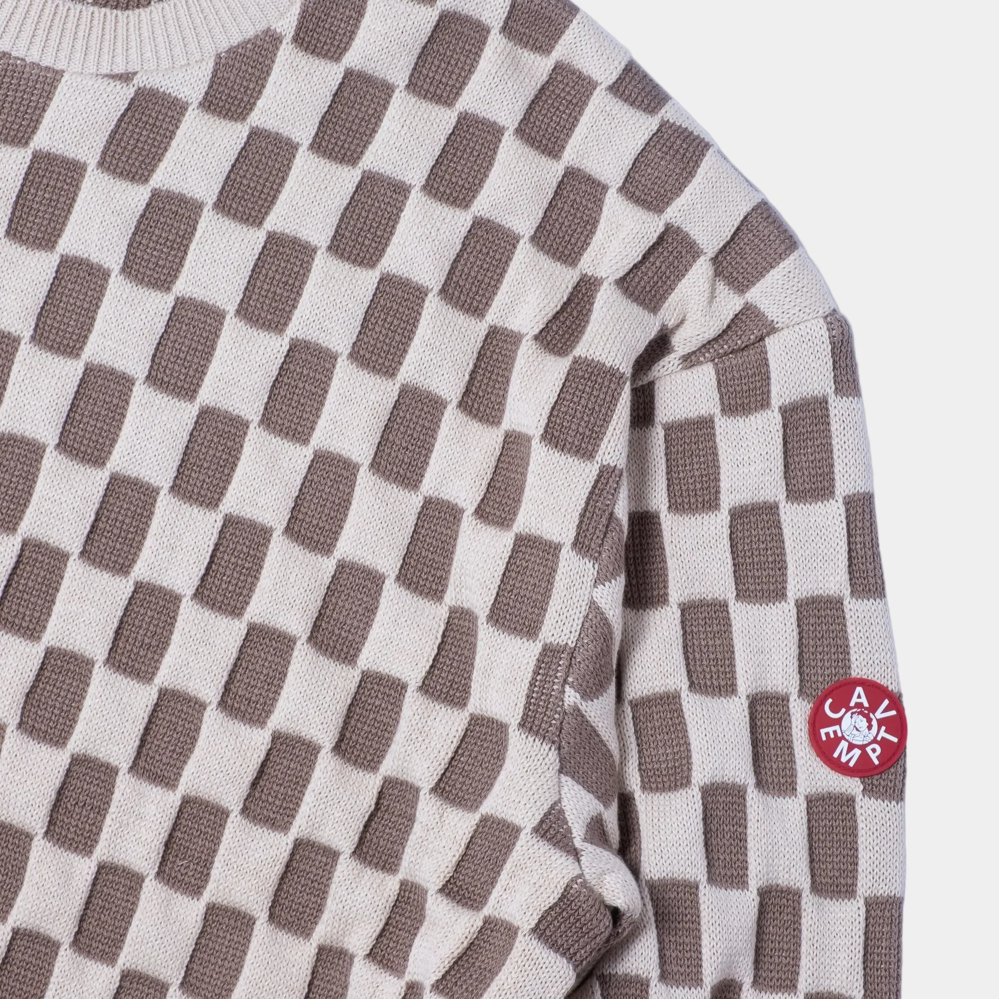 Cav Empt Rectangular Knit Sweater - Beige - Image 3