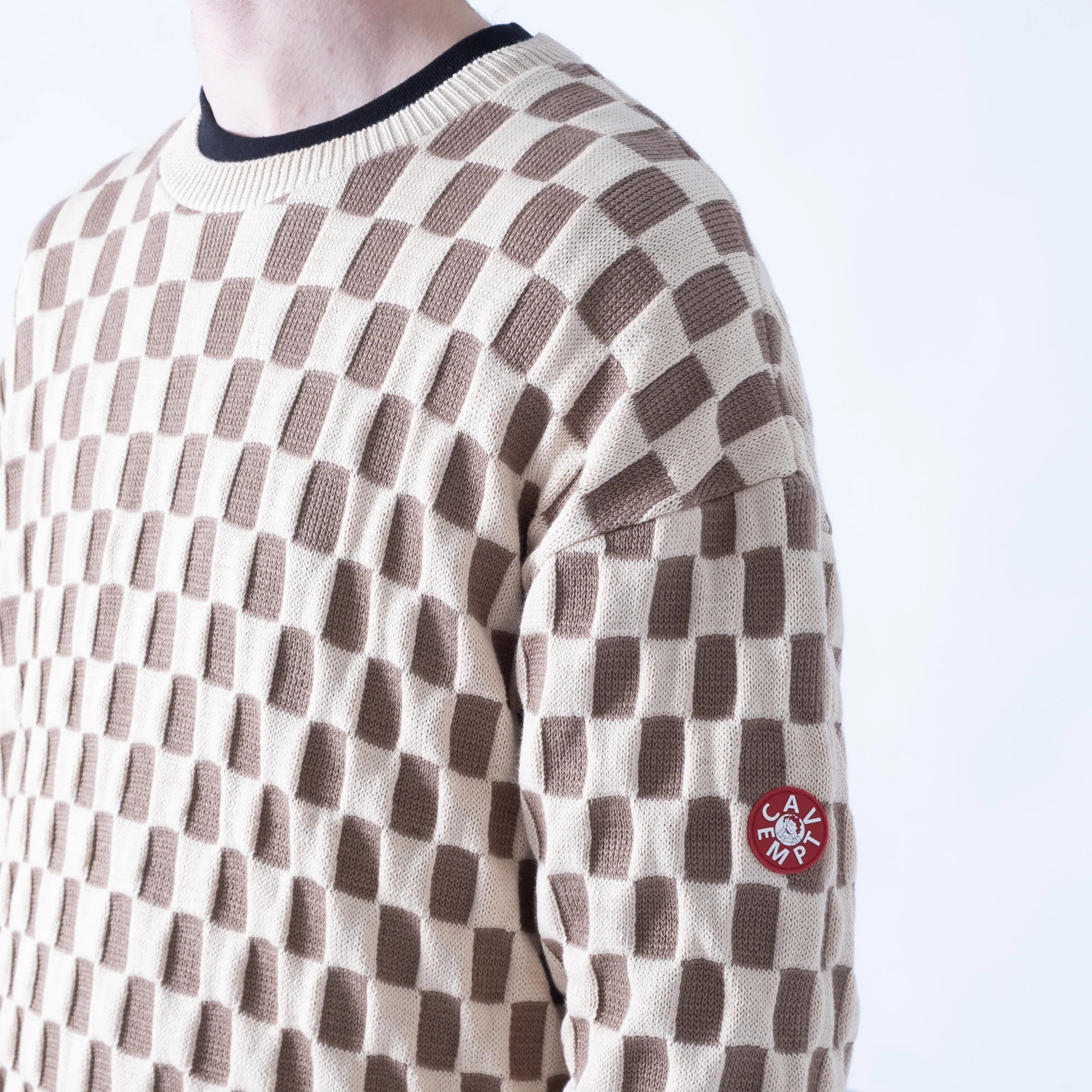 Cav Empt Rectangular Knit Sweater - Beige - Image 9
