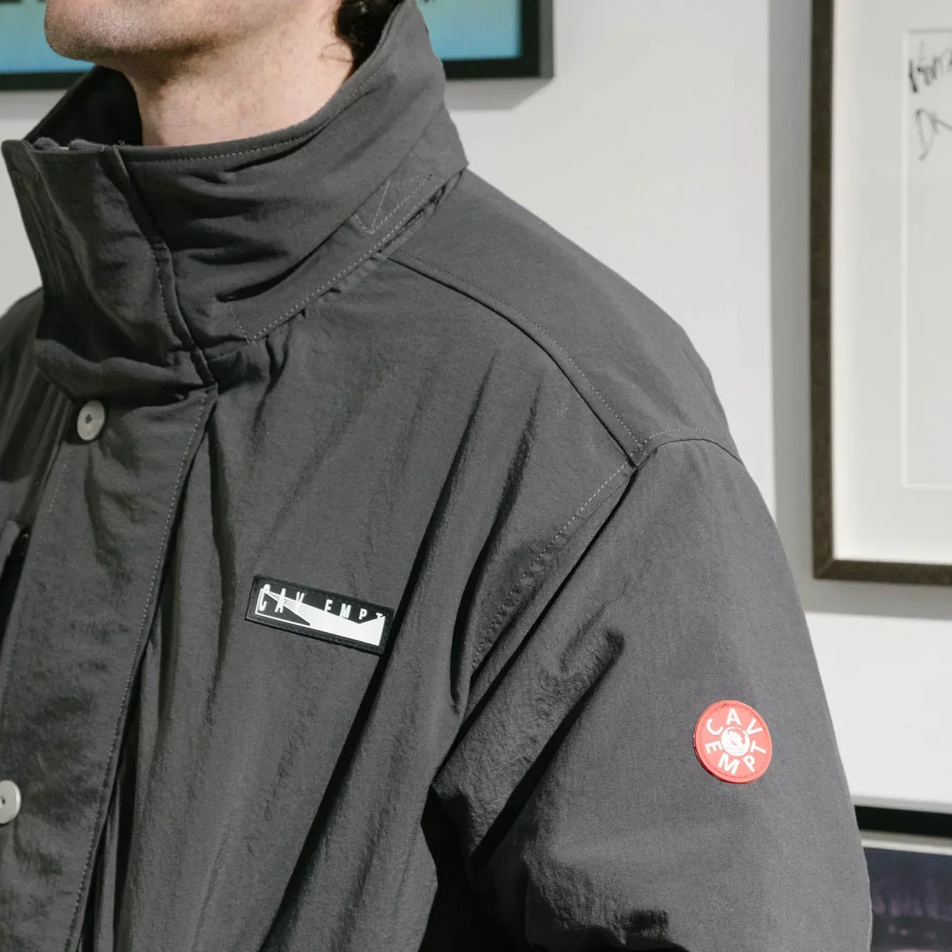 Cav Empt Reflect Tape Watch Jacket - Charcoal - Image 3