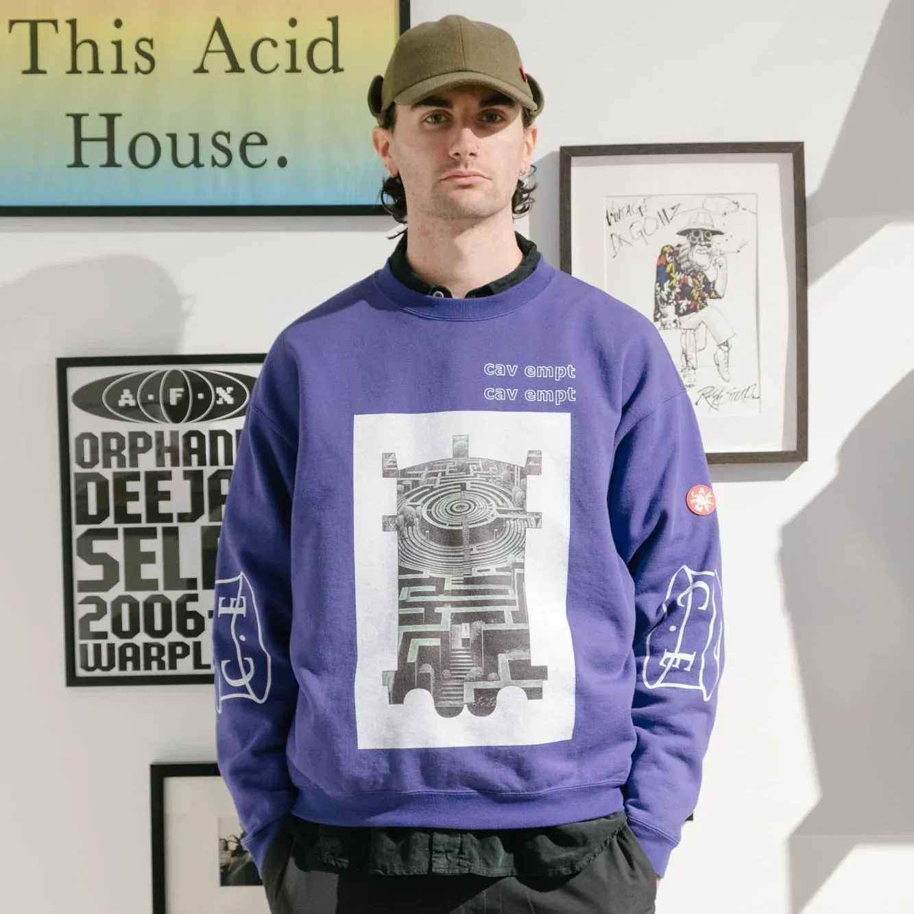 Cav Empt SCMCTY Loose Crew Neck Sweater - Purple - Image 2