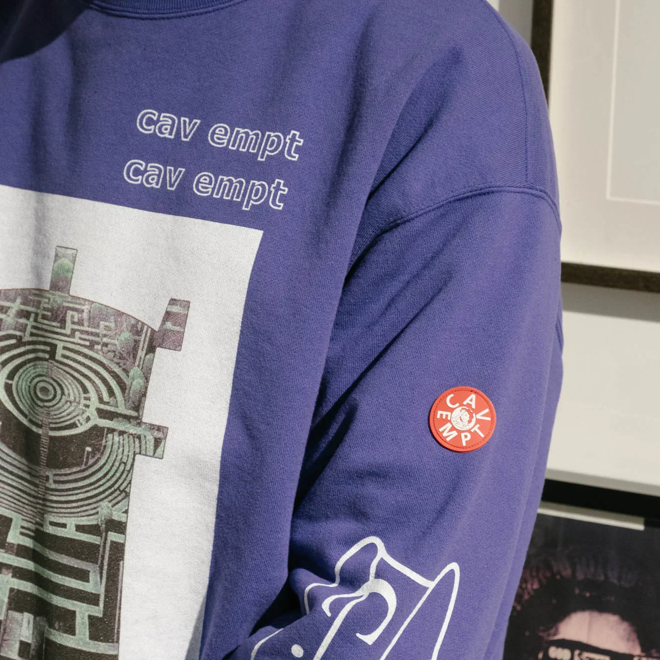Cav Empt SCMCTY Loose Crew Neck Sweater - Purple - Image 3