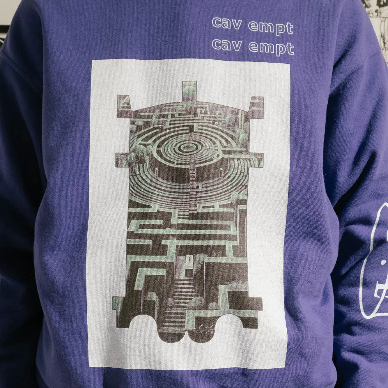 Cav Empt SCMCTY Loose Crew Neck Sweater - Purple - Image 5