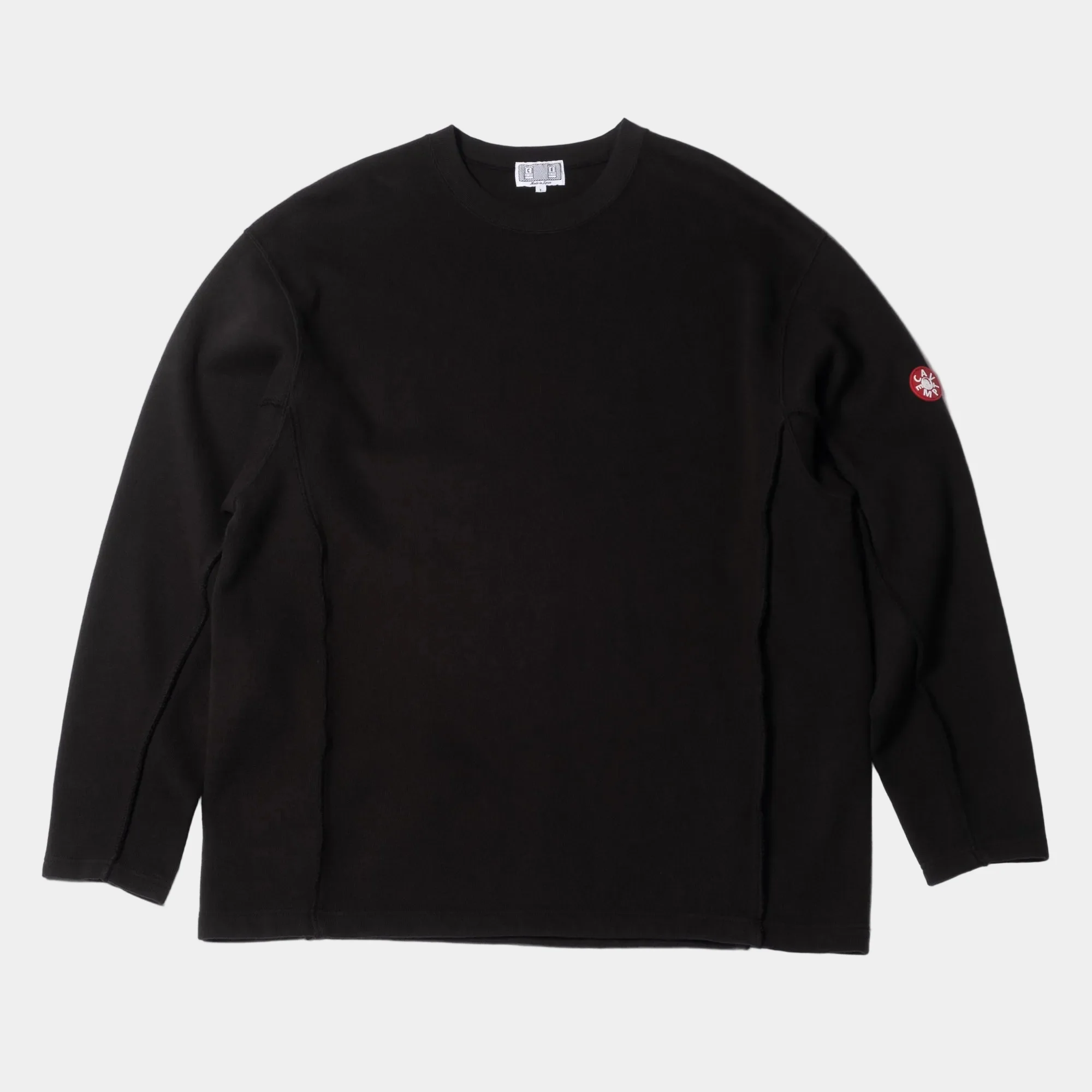 Cav Empt Side Seam DBL Knit Long Sleeve Top - Black