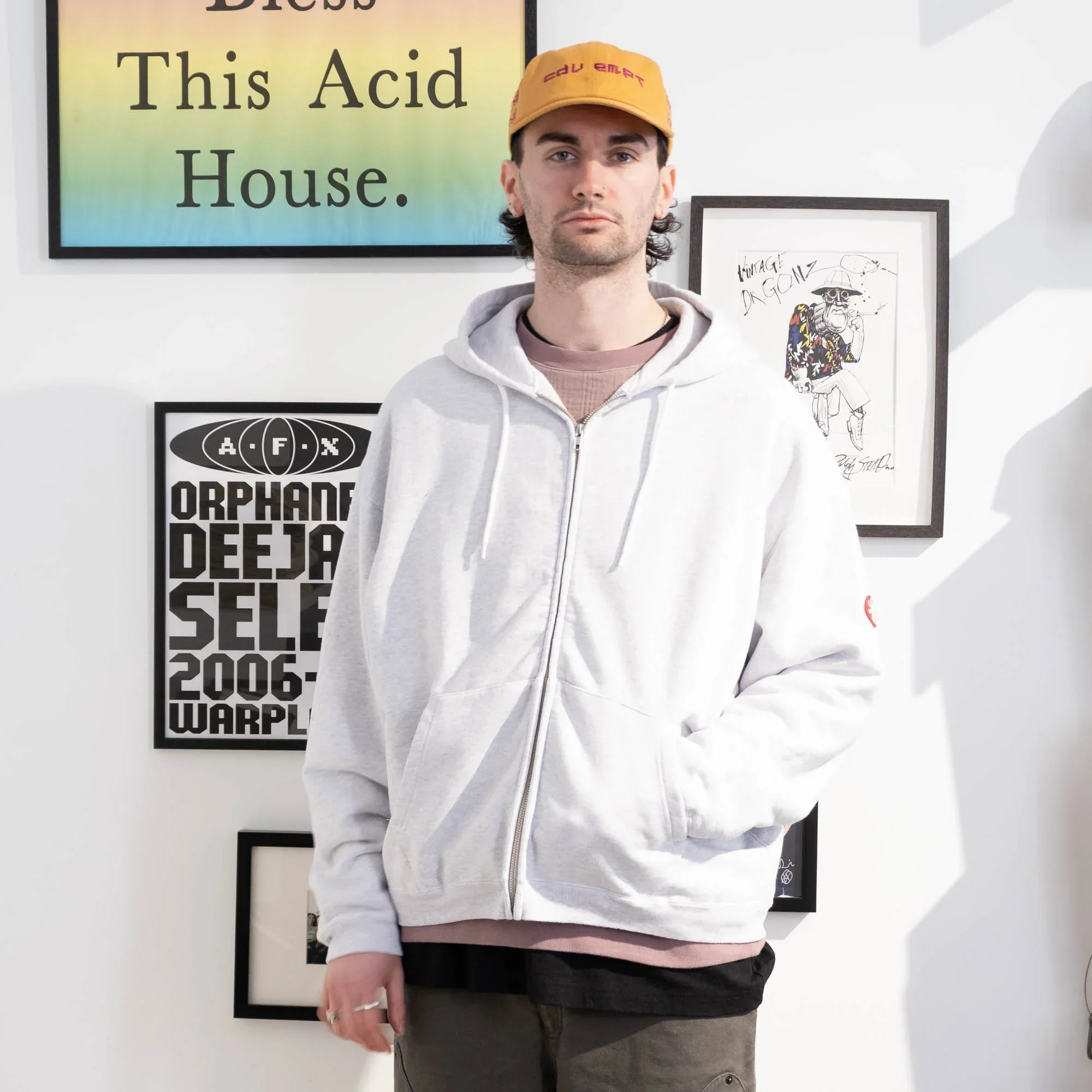 Cav Empt Soild Loose Zip Hoody - Grey - Image 2