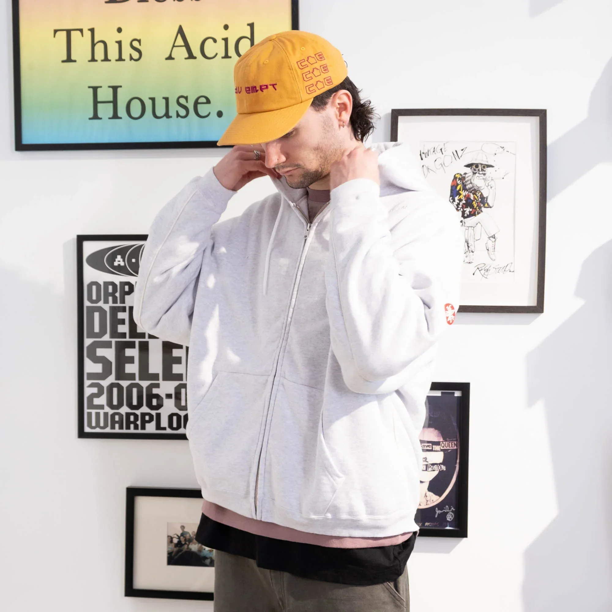 Cav Empt Soild Loose Zip Hoody - Grey - Image 3