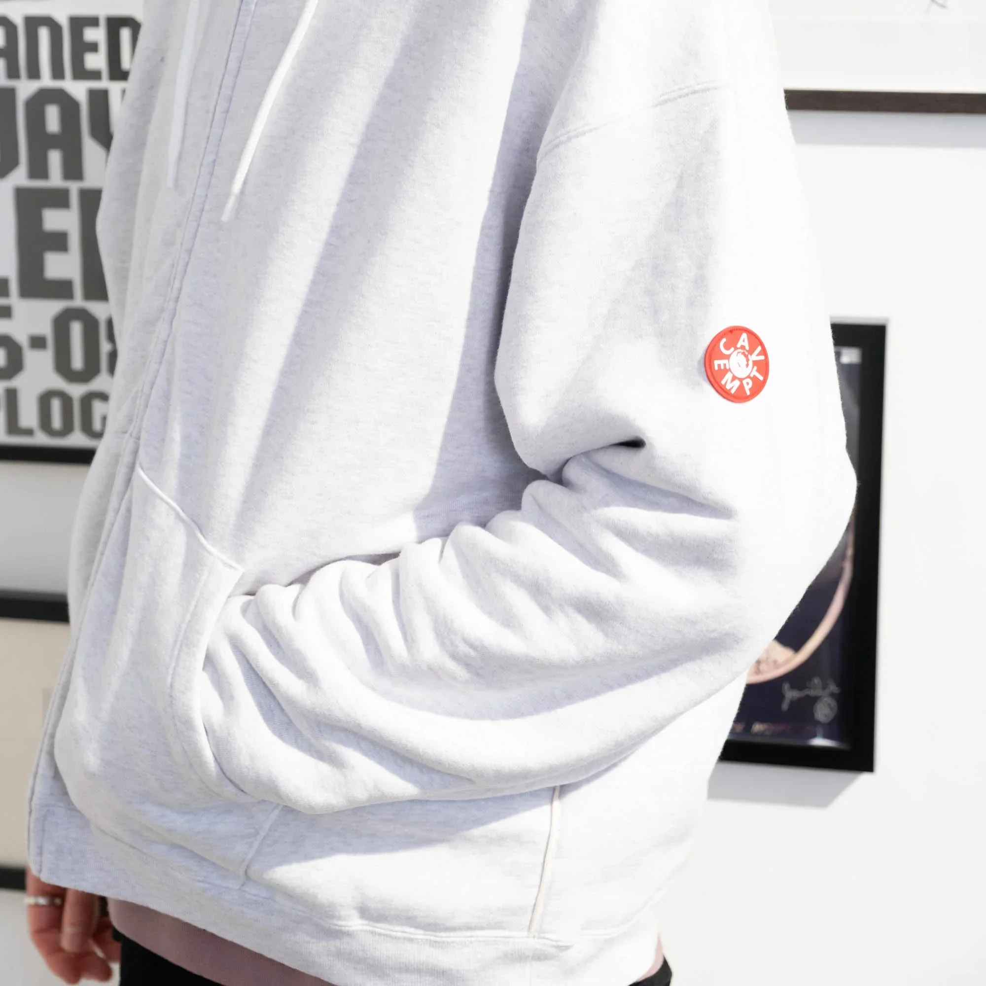 Cav Empt Soild Loose Zip Hoody - Grey - Image 4