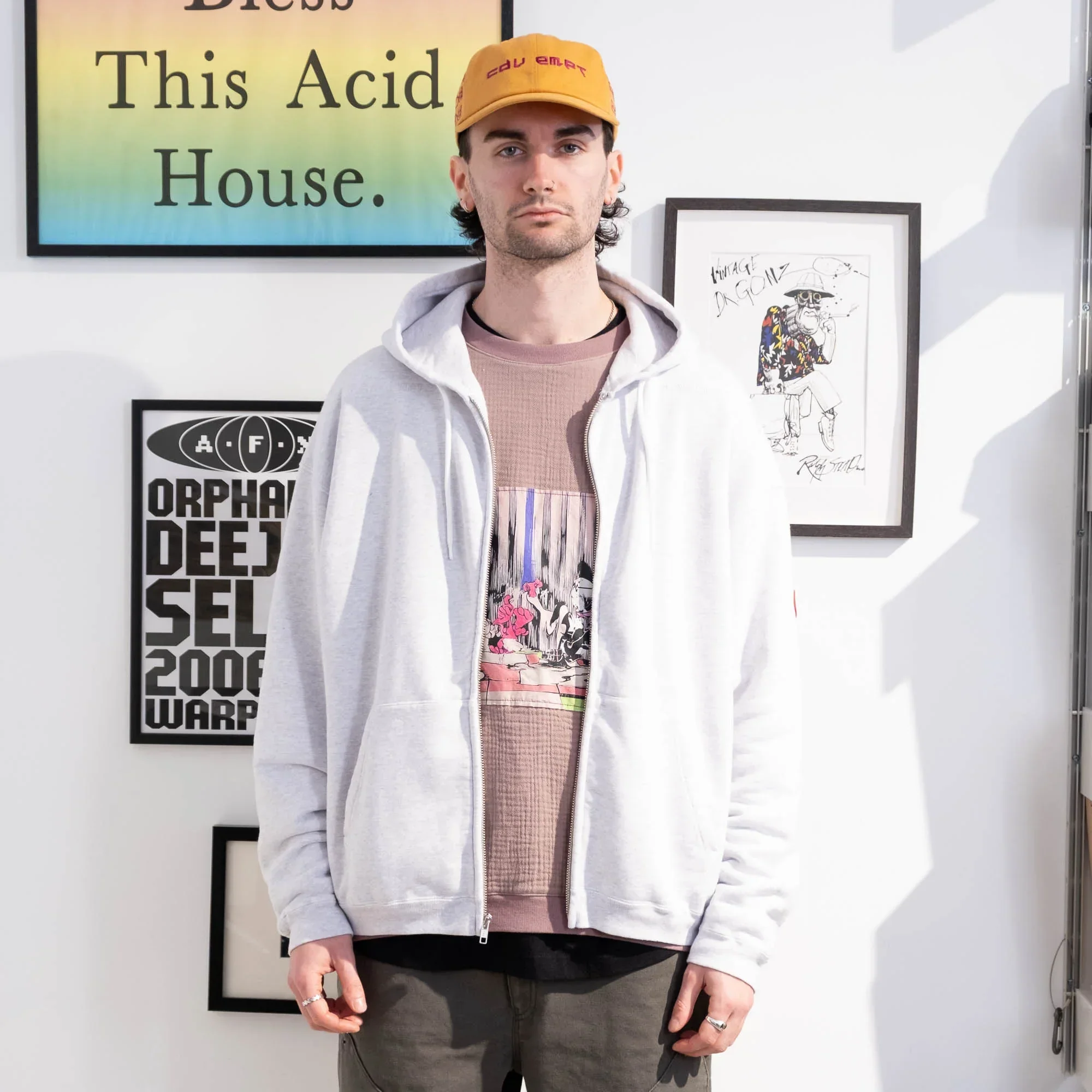 Cav Empt Soild Loose Zip Hoody - Grey - Image 8