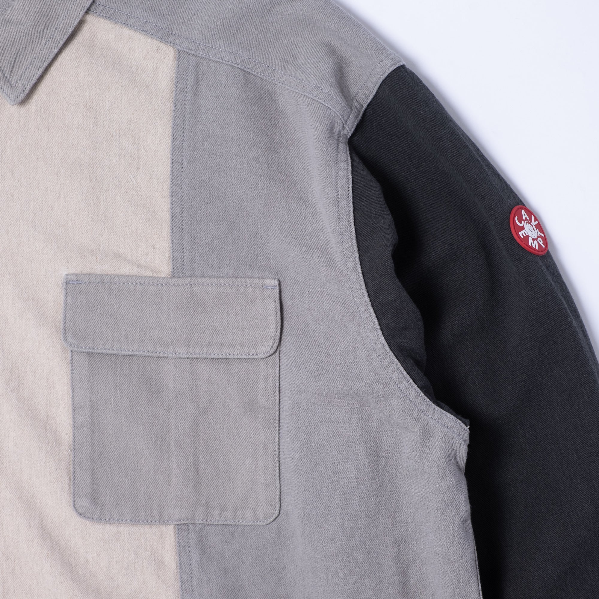 Cav Empt Stripe Cut Short Shirt Jacket - Grey - Image 3