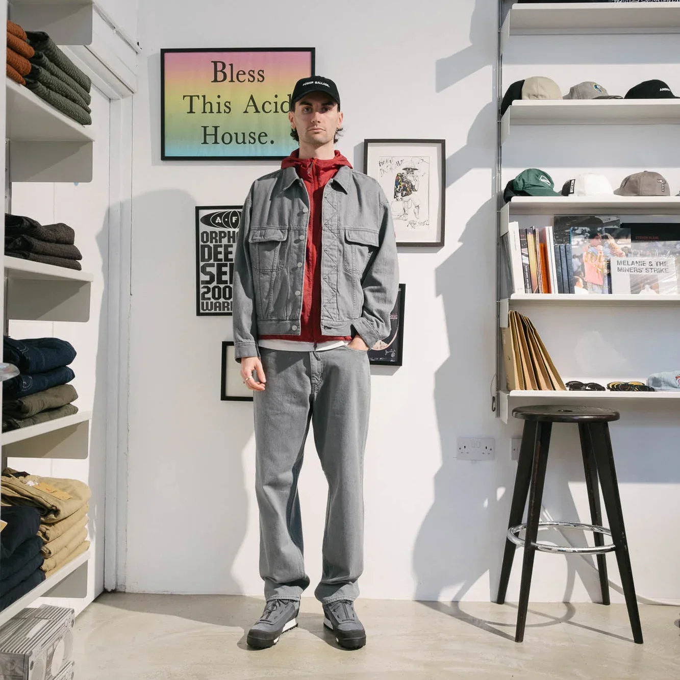 Cav Empt Washed Black Denim Trucker Jacket - Grey - Image 3