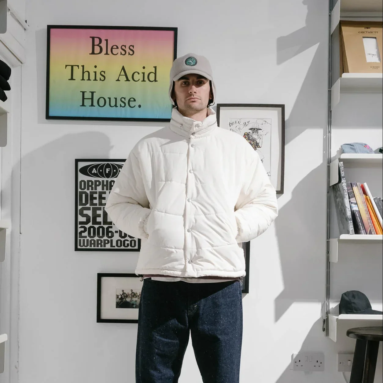 Cav Empt Wave Stitch Puff Jacket - White - Image 2