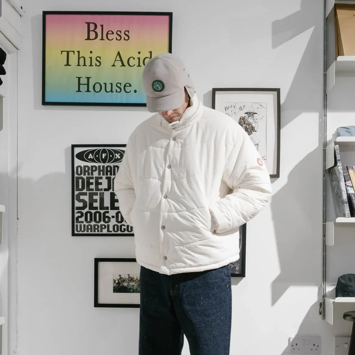 Cav Empt Wave Stitch Puff Jacket - White - Image 3