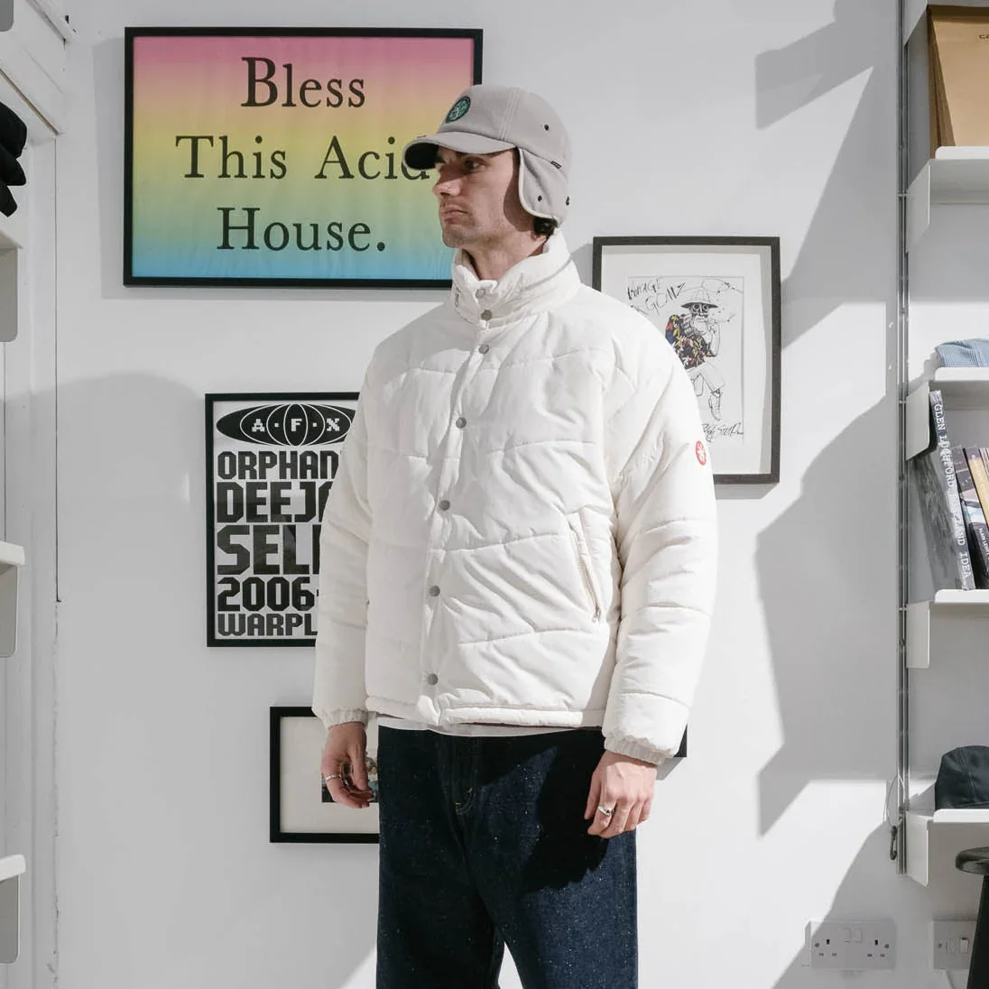 Cav Empt Wave Stitch Puff Jacket - White - Image 4
