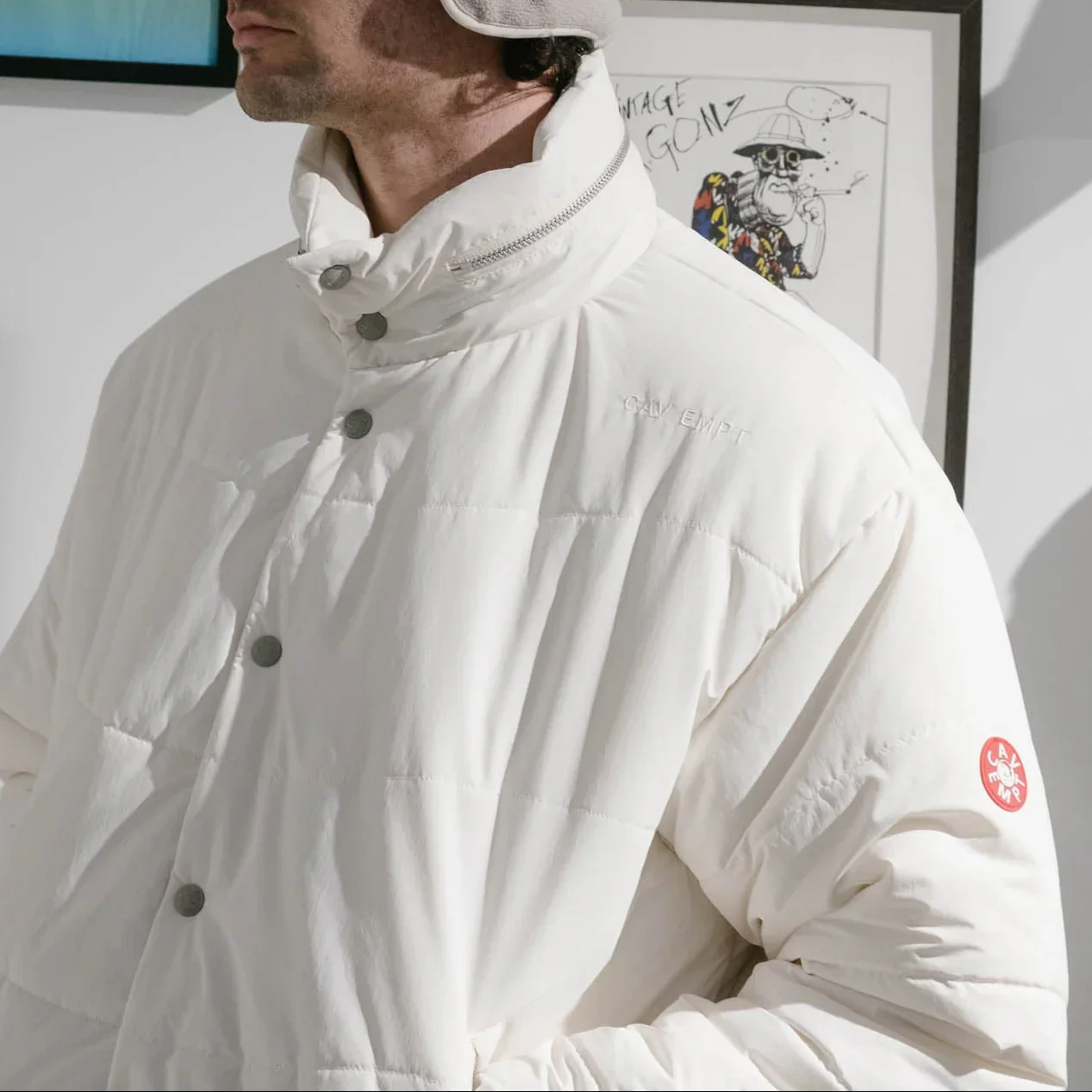 Cav Empt Wave Stitch Puff Jacket - White - Image 5