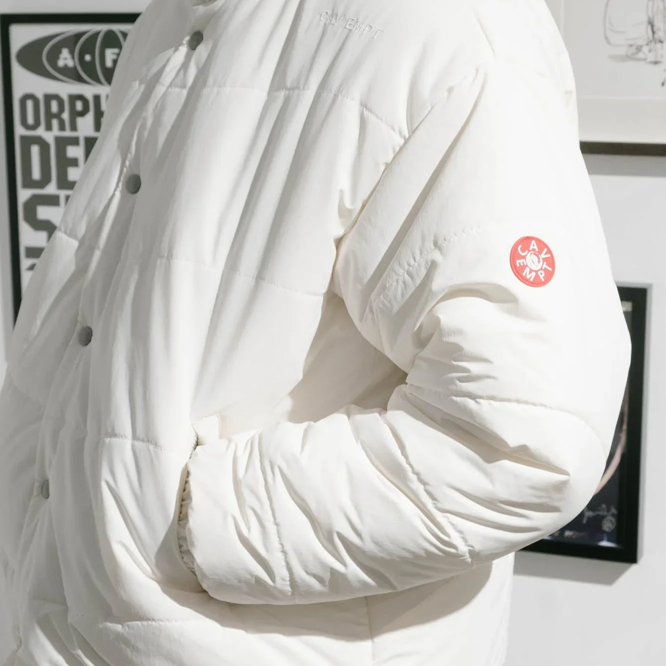 Cav Empt Wave Stitch Puff Jacket - White - Image 6