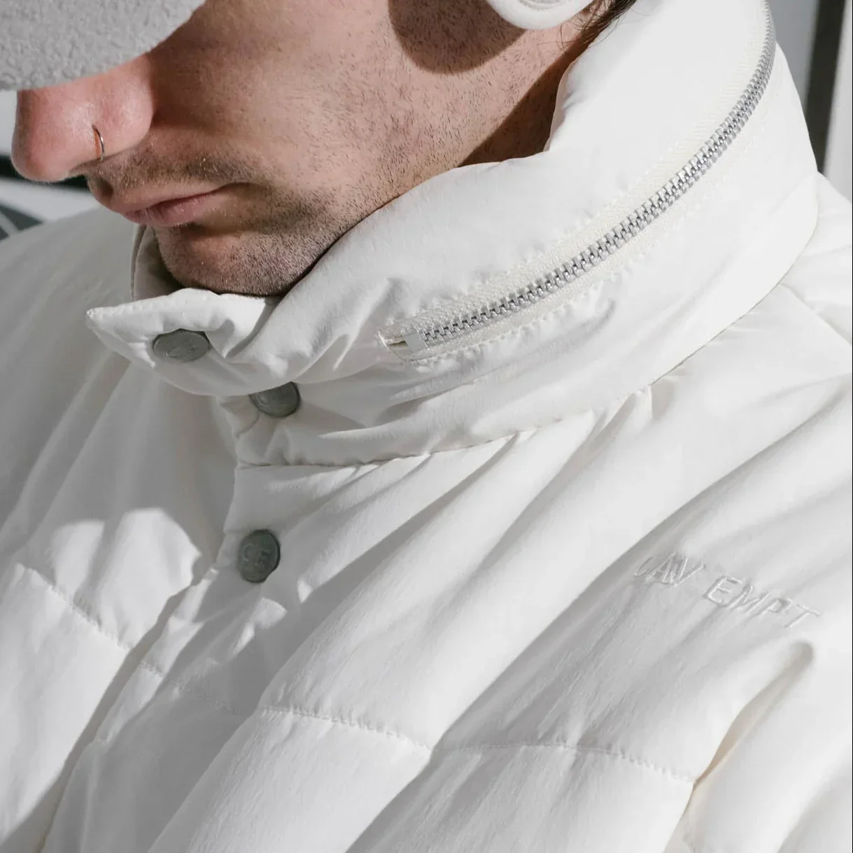 Cav Empt Wave Stitch Puff Jacket - White - Image 7