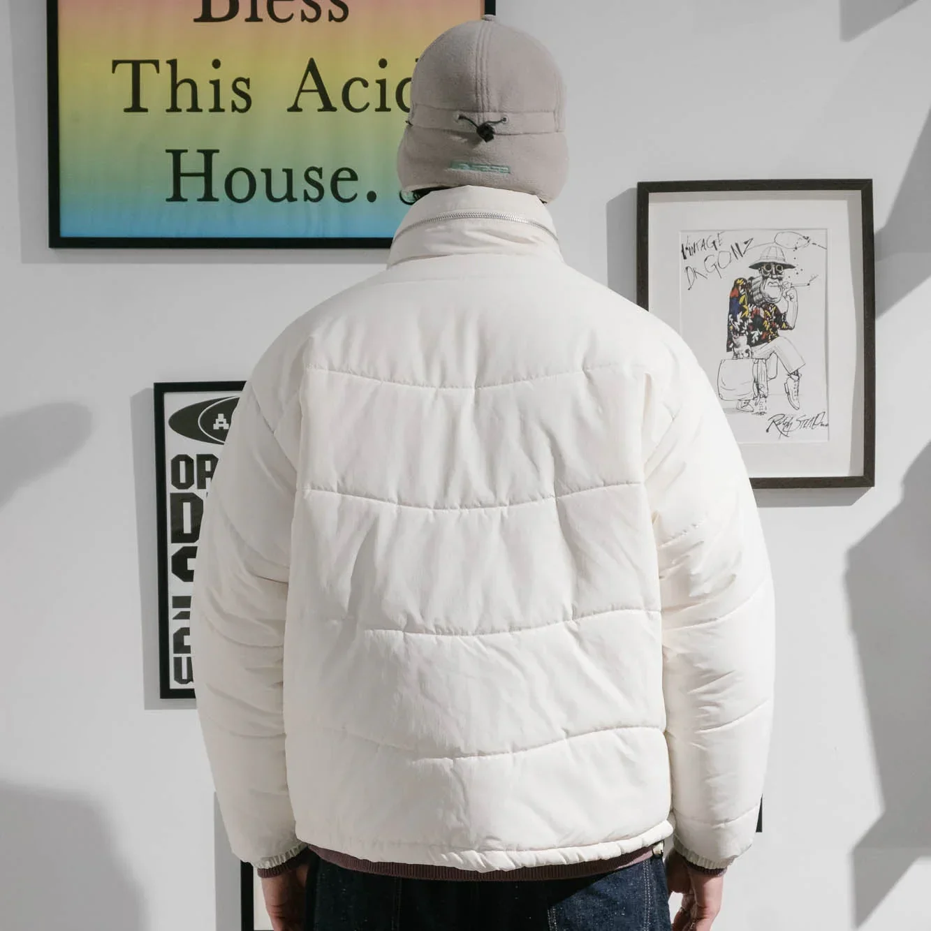 Cav Empt Wave Stitch Puff Jacket - White - Image 9