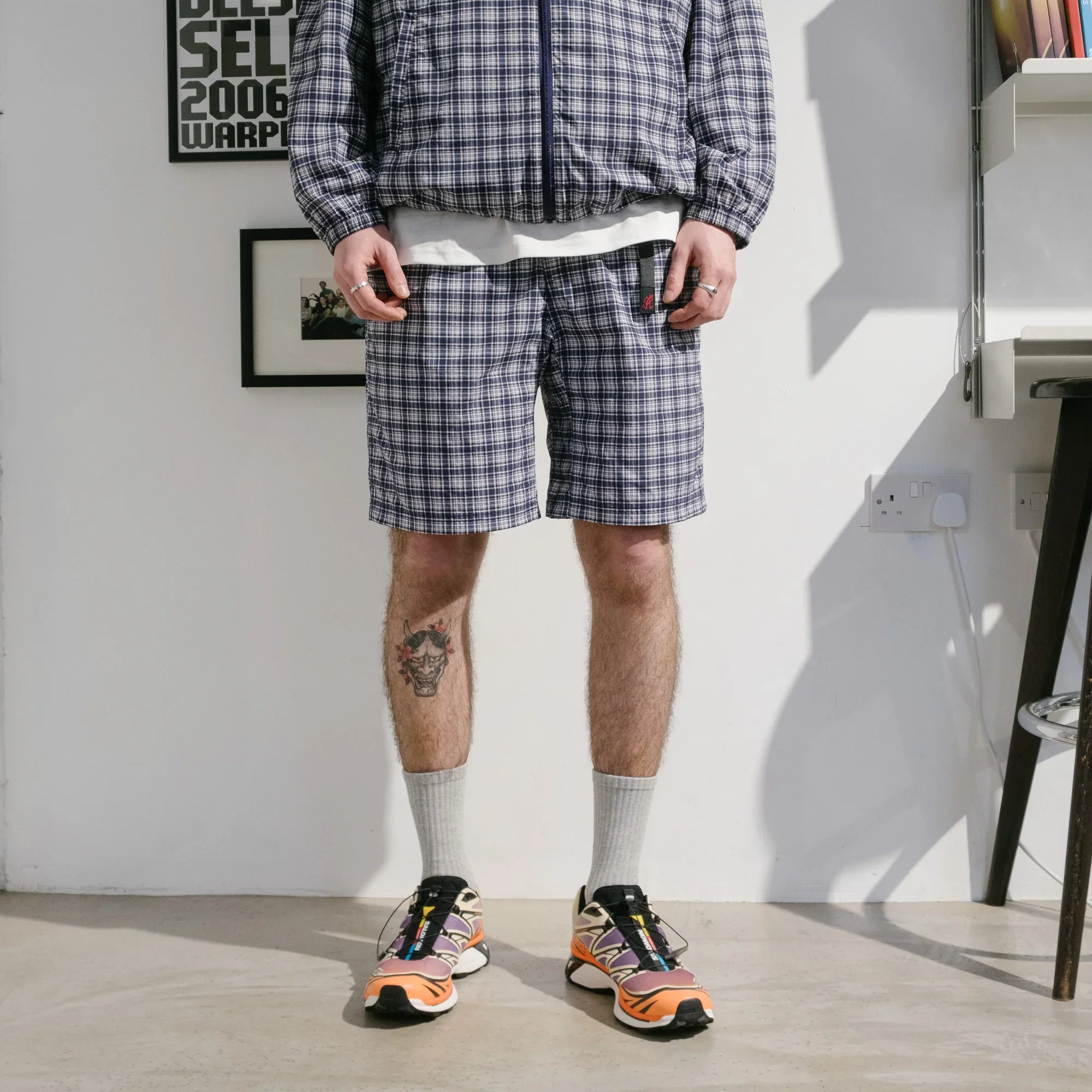Gramicci Checkered Shell Short - Navy Check - Image 4