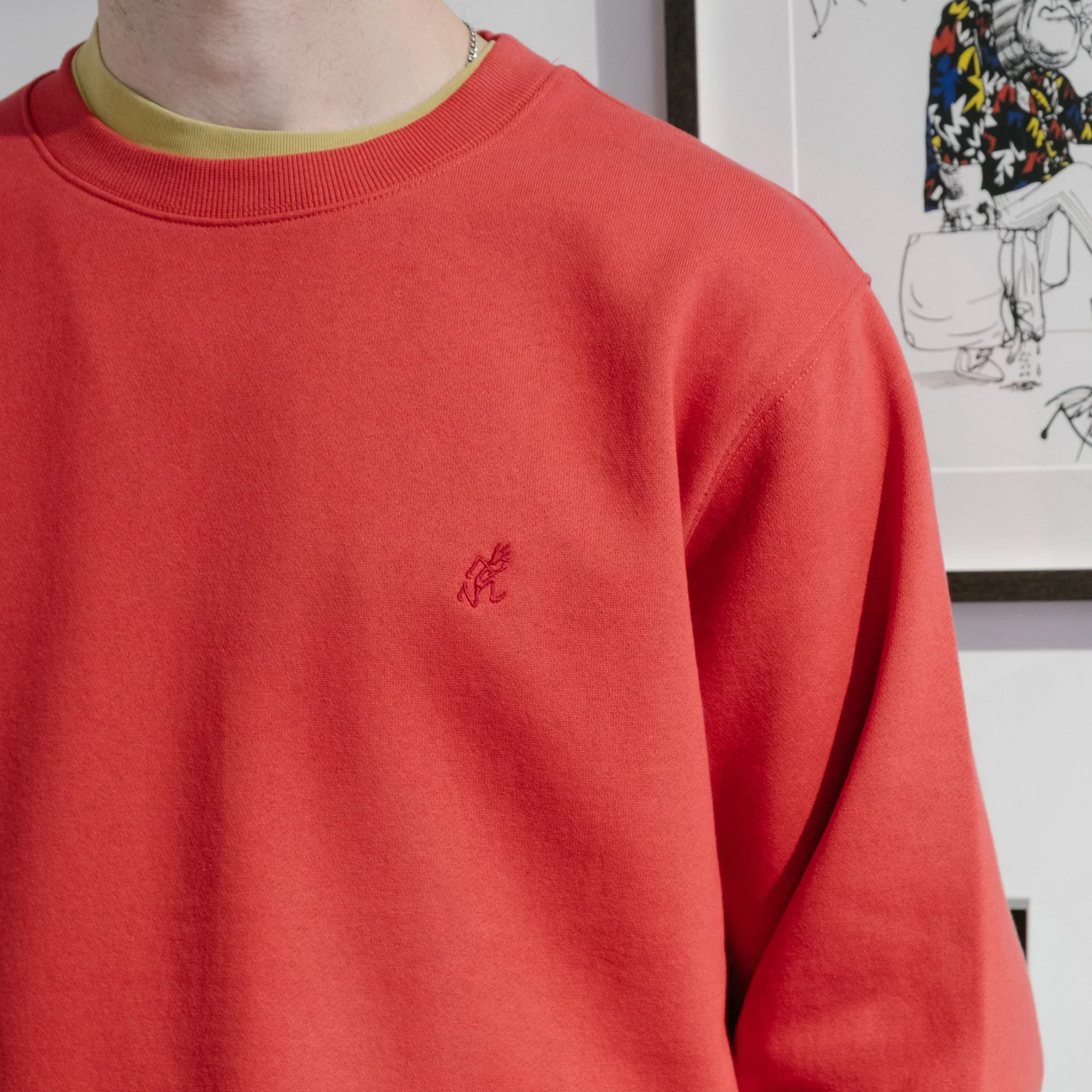 Gramicci One Point Crew Sweatshirt - Crimson Red - Image 4