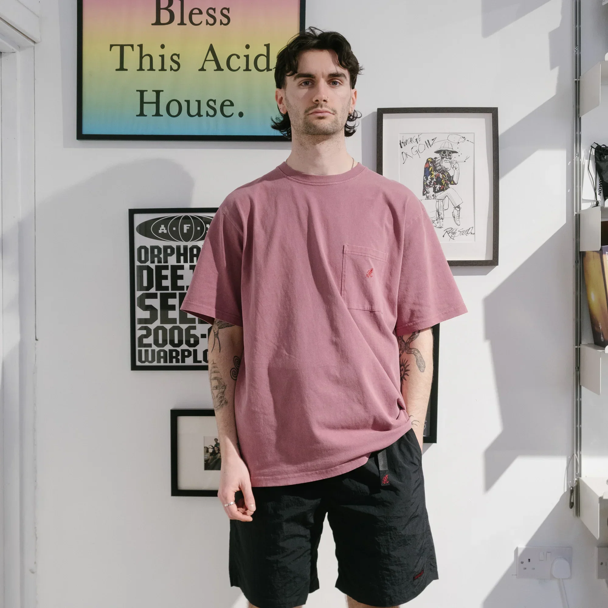 Gramicci One Point Tee - Red Pigment - Image 4