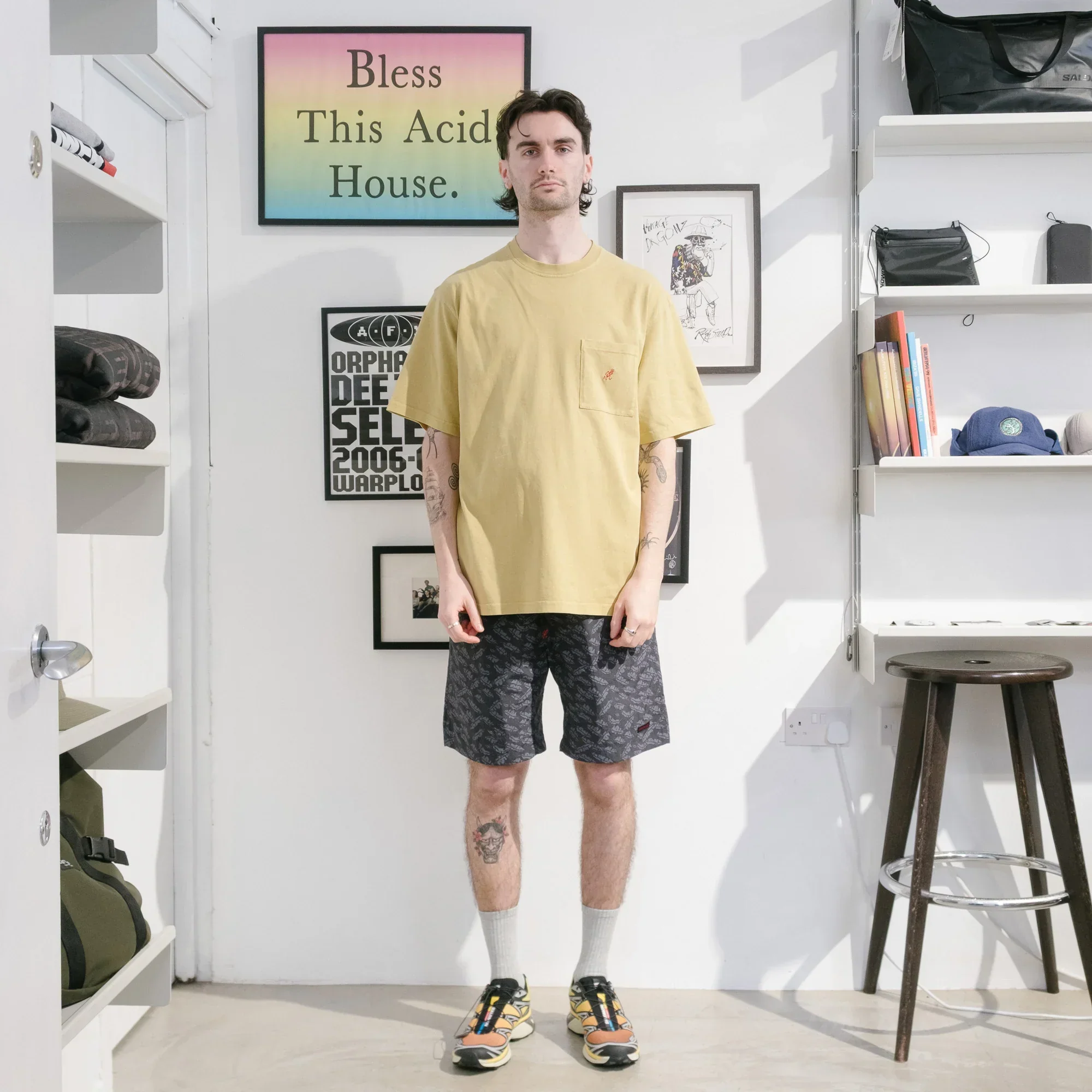 Gramicci One Point Tee - Sulphur Pigment - Image 2