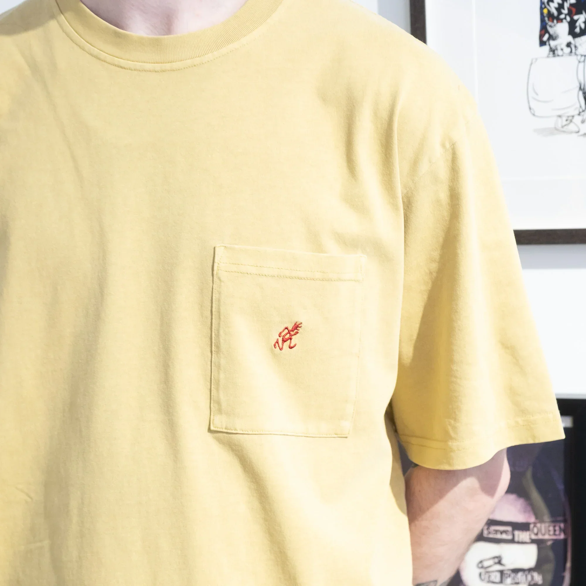 Gramicci One Point Tee - Sulphur Pigment - Image 3