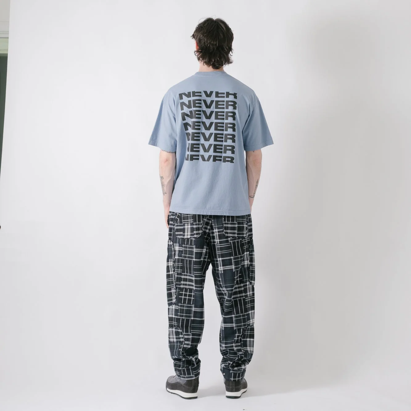 Never Never Stack Tee - Washed Blue - Image 3