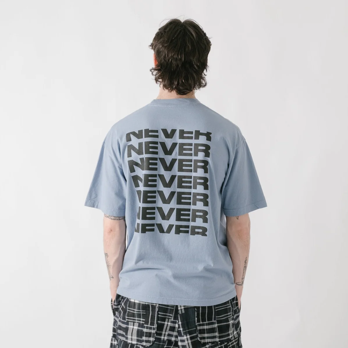 Never Never Stack Tee - Washed Blue - Image 9