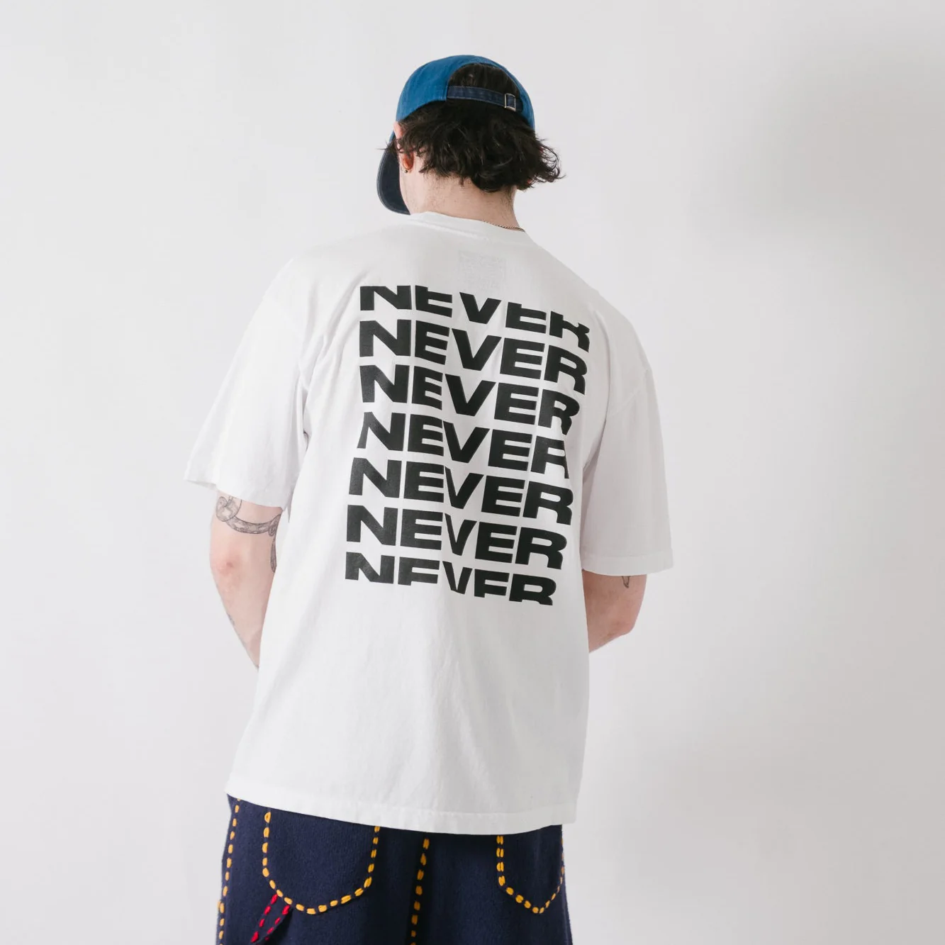 Never Never Stack Tee - White