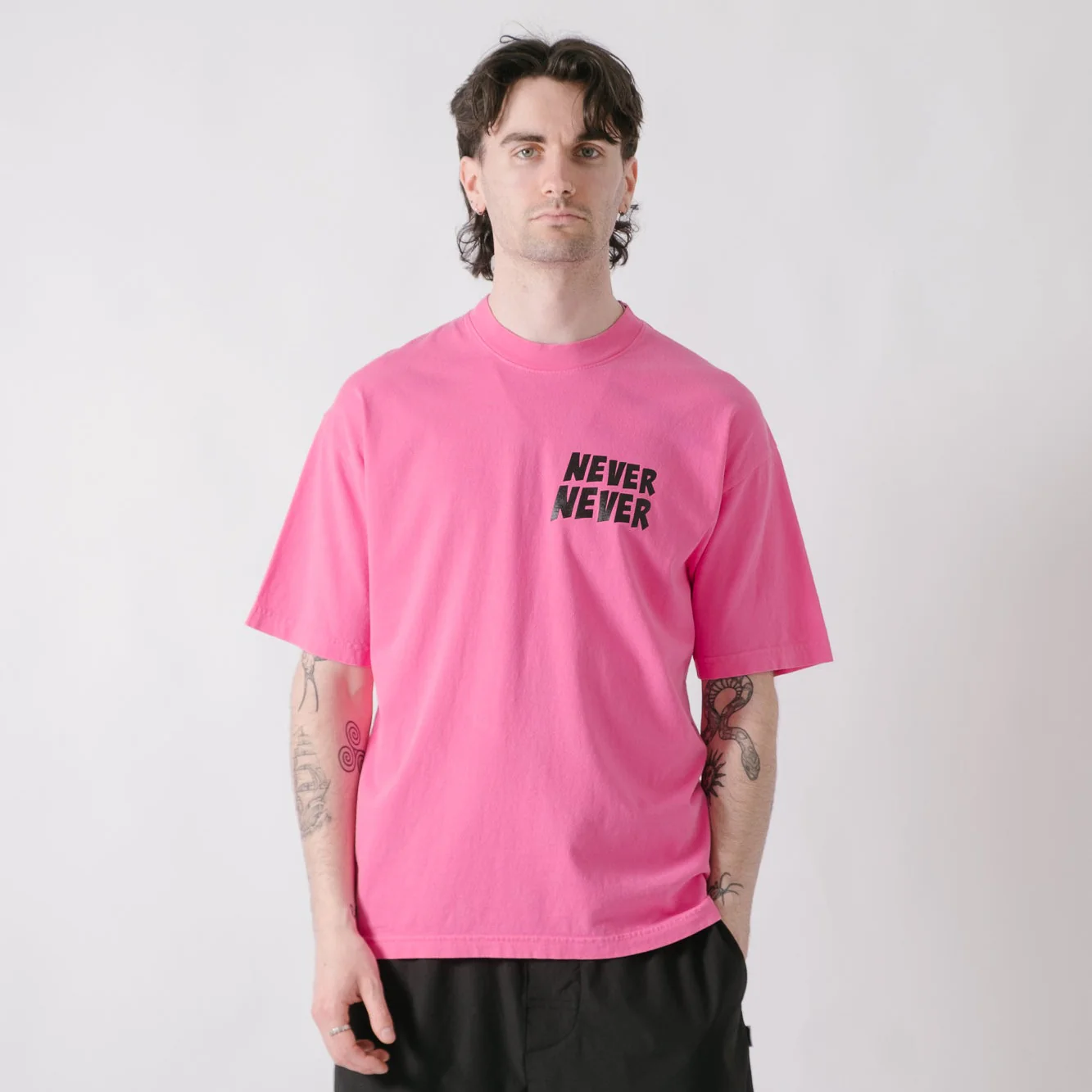 Never Never The Dude Tee - Lotus Pink - Image 8