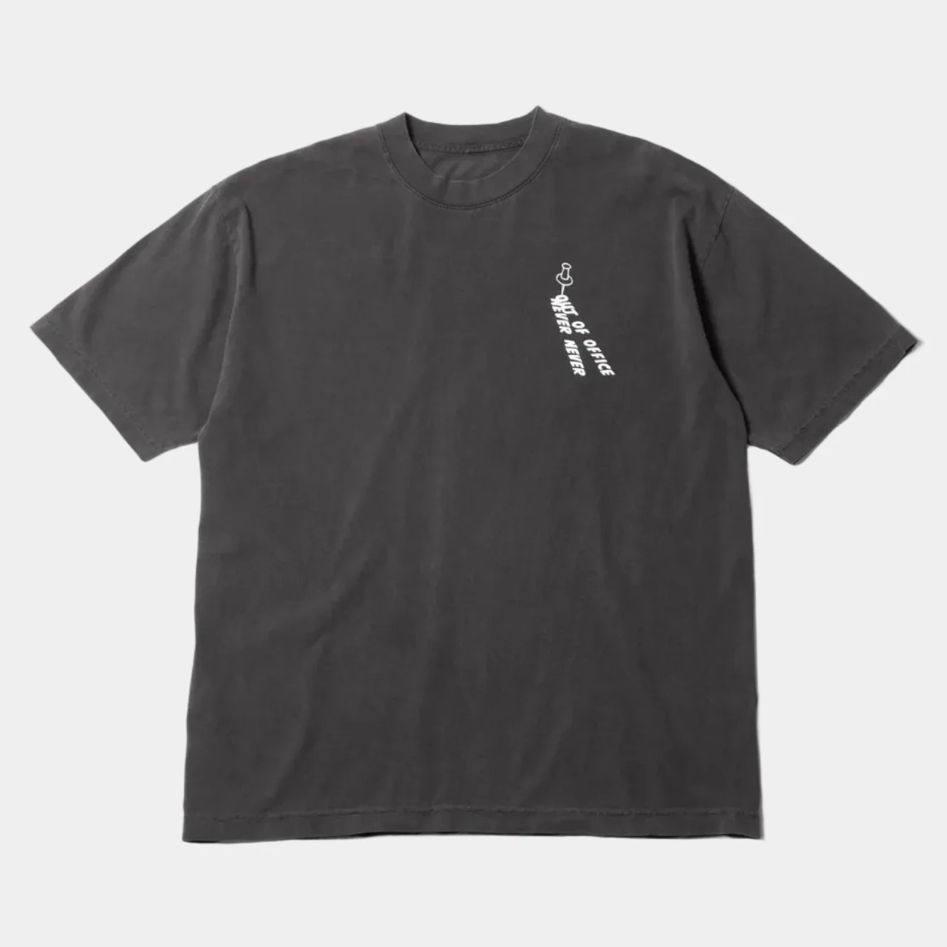 Never Never X Out Of Office Pin Tee - Washed Black - Image 3