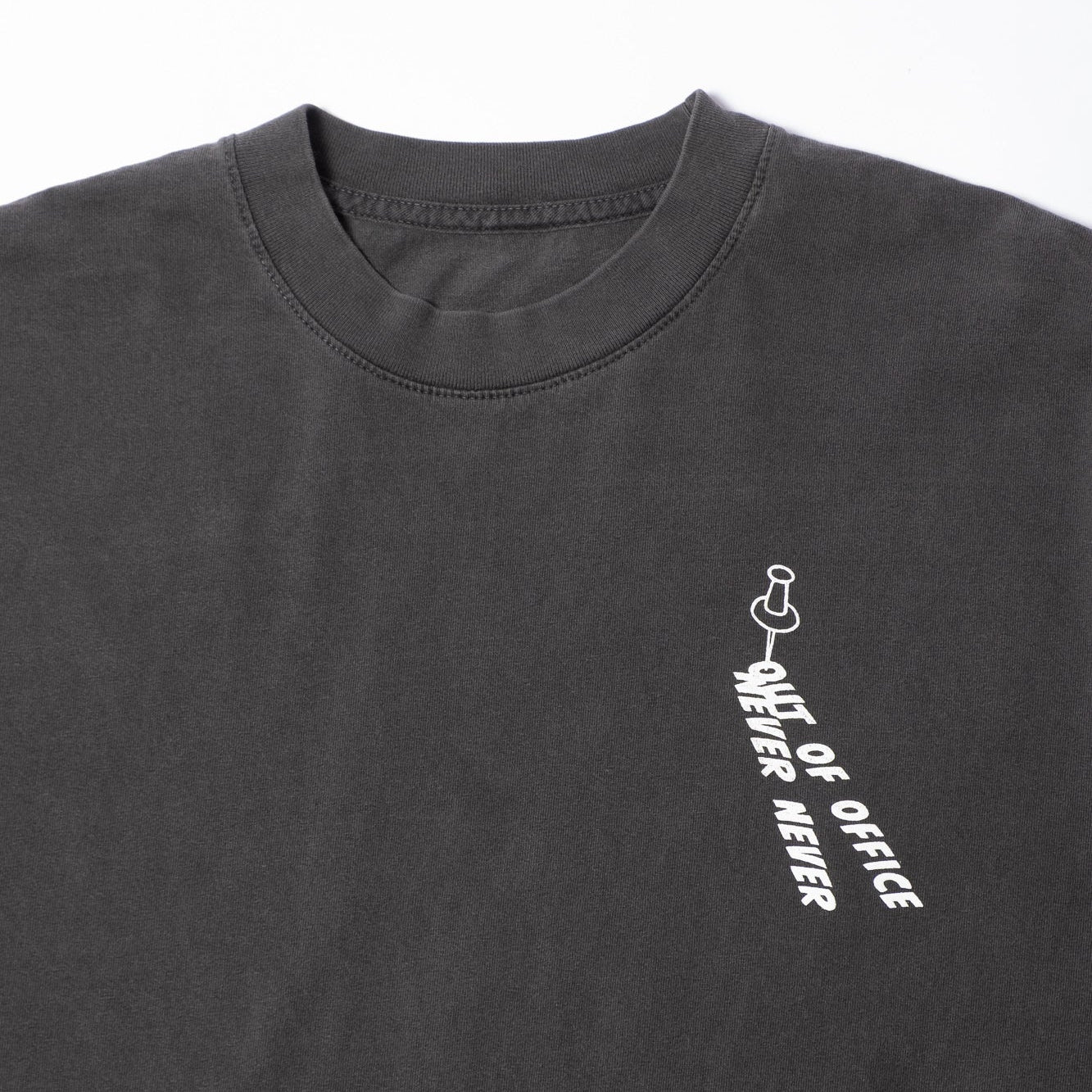Never Never X Out Of Office Pin Tee - Washed Black - Image 4