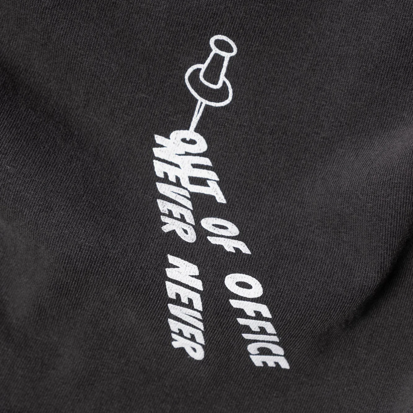 Never Never X Out Of Office Pin Tee - Washed Black - Image 5
