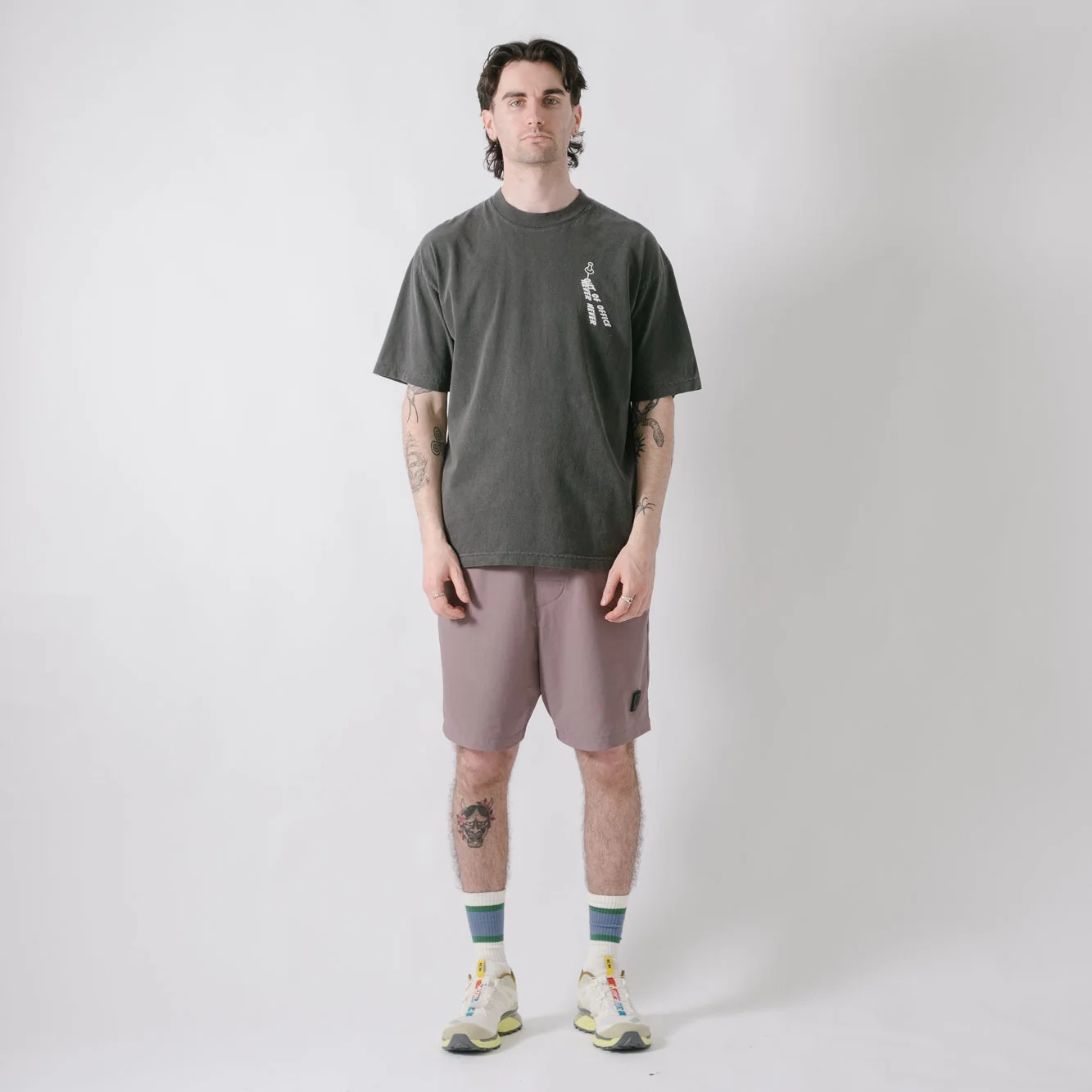 Never Never X Out Of Office Pin Tee - Washed Black - Image 9