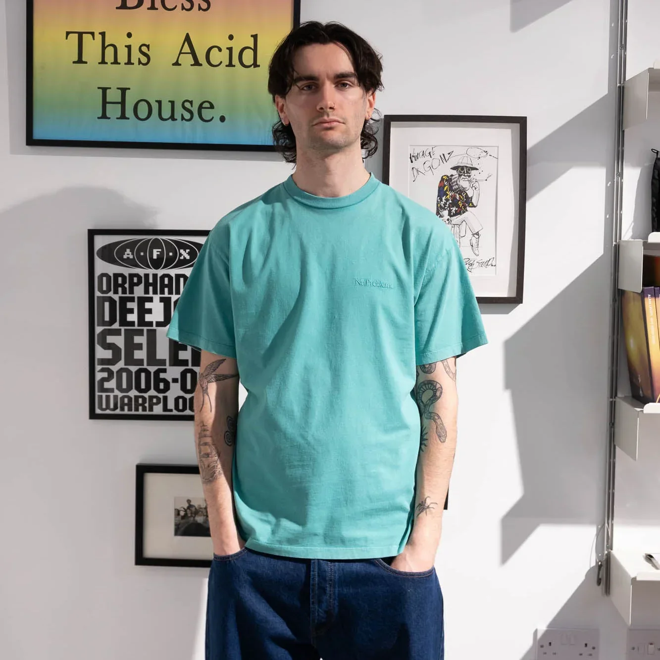 No Problemo Faded Mini Problemo SS Tee - Aqua - Image 3