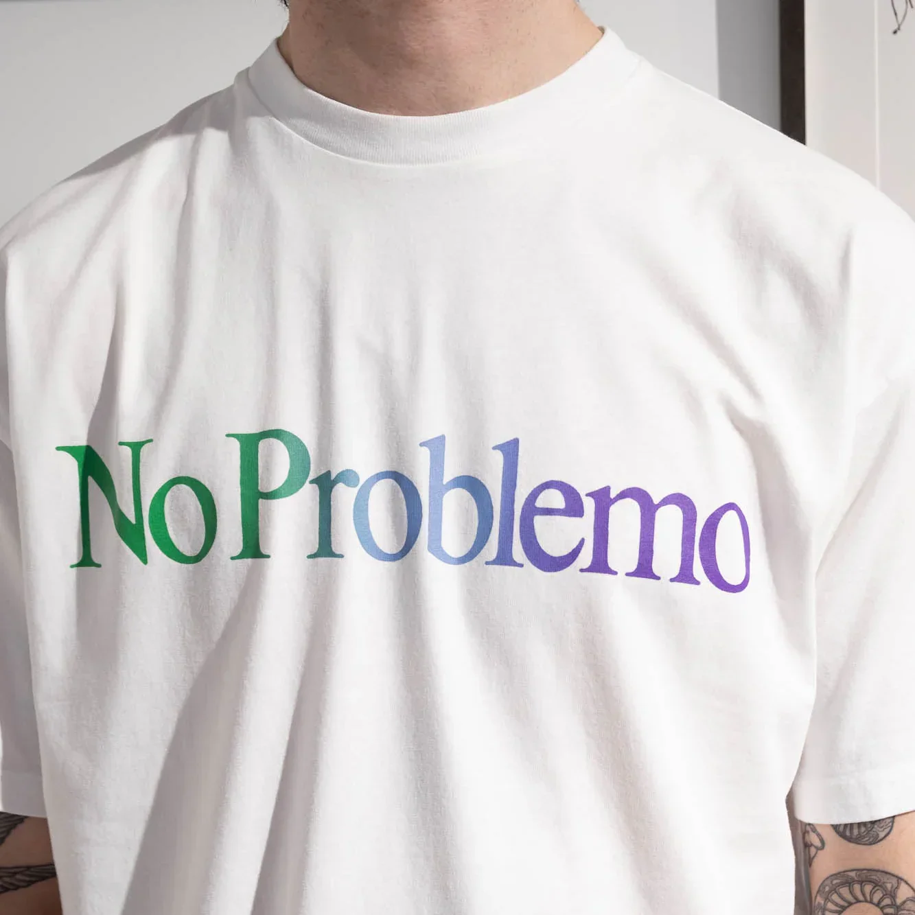 No Problemo Gradient SS Tee - White - Image 4
