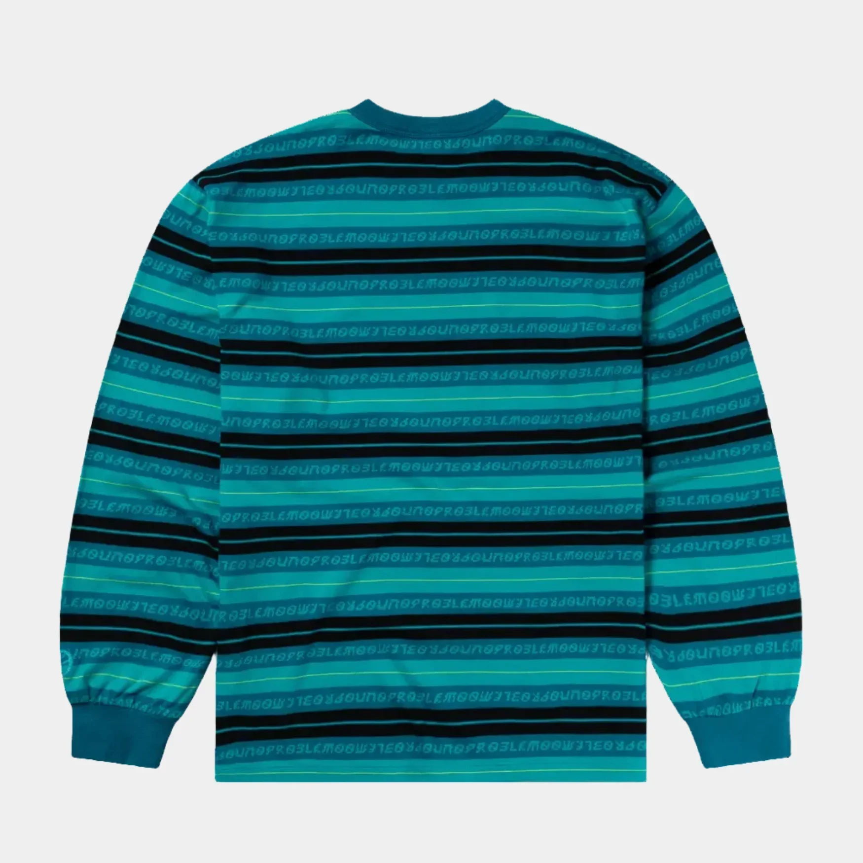 No Problemo Jacquard Stripe LS Tee - Aqua - Image 2