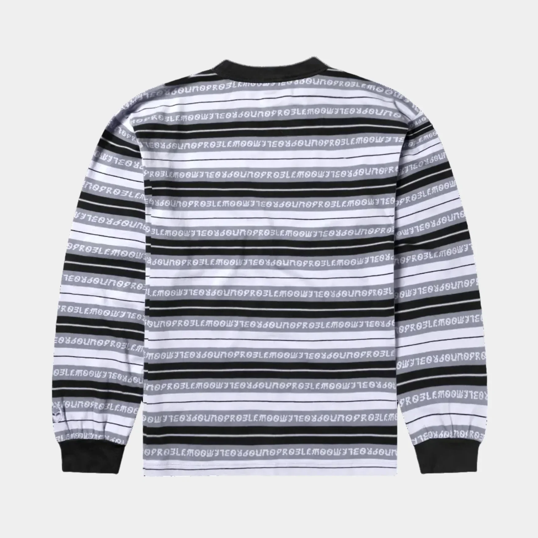 No Problemo Jacquard Stripe LS Tee - Black - Image 2