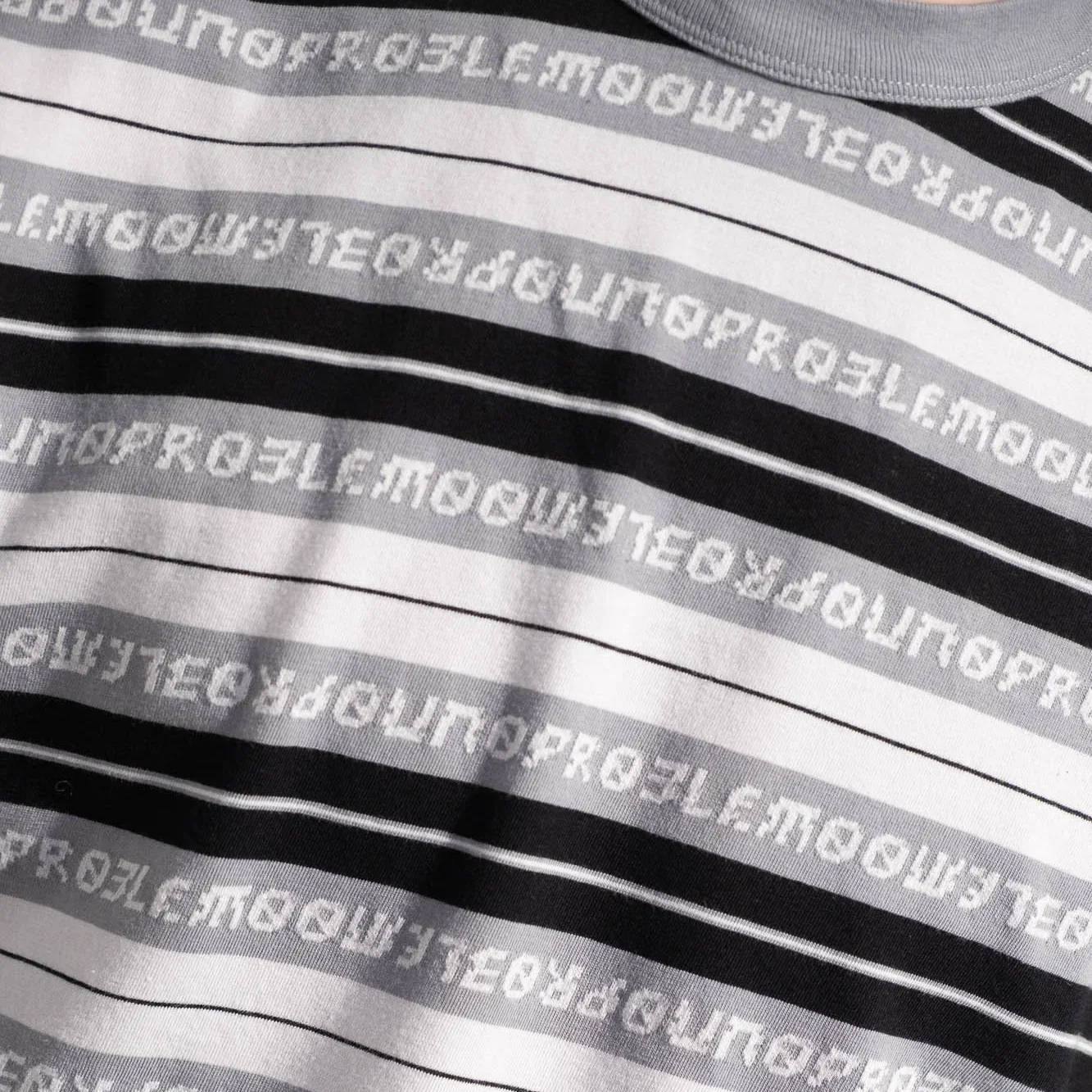 No Problemo Jacquard Stripe LS Tee - Black - Image 5