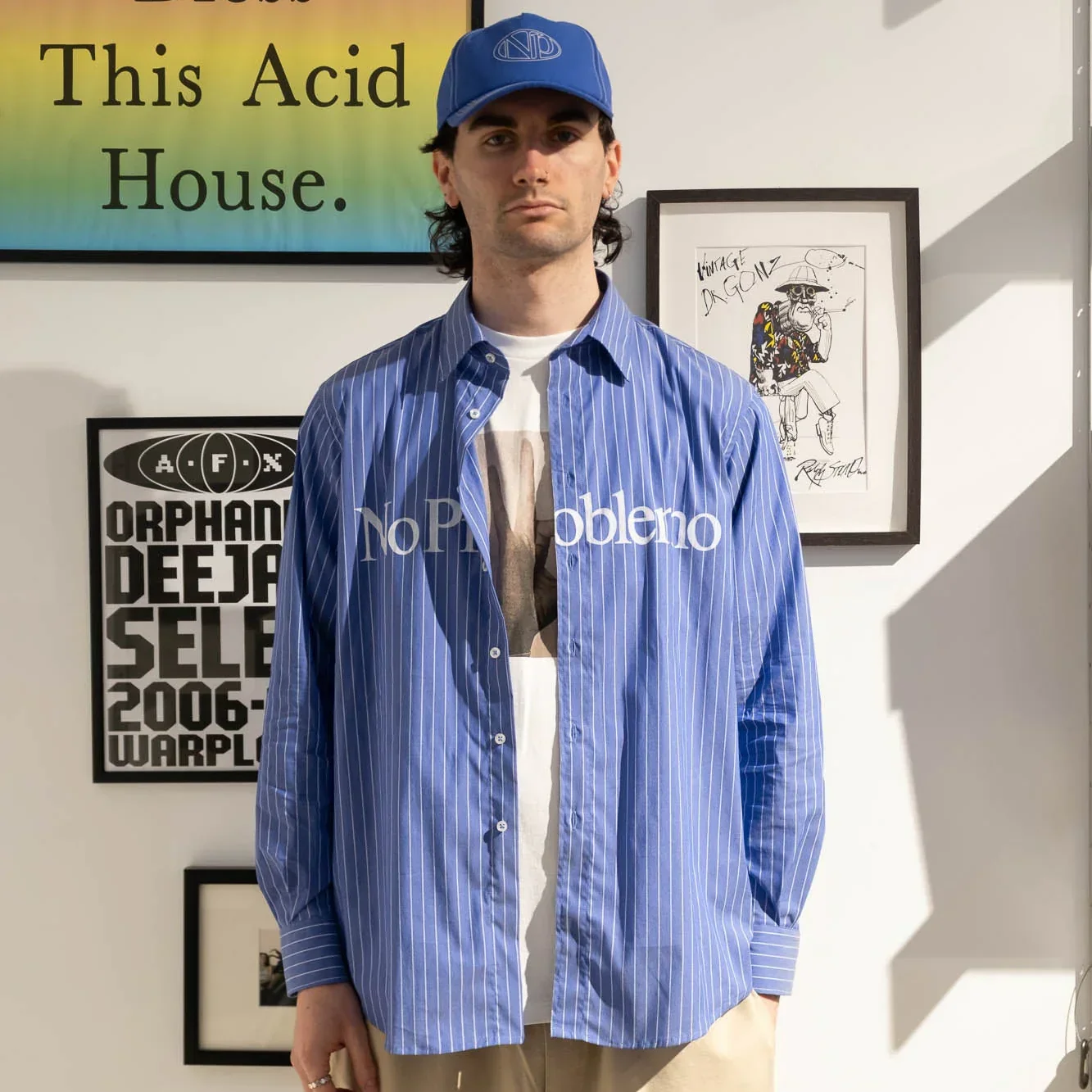 No Problemo LS Poplin Shirt - Navy - Image 2