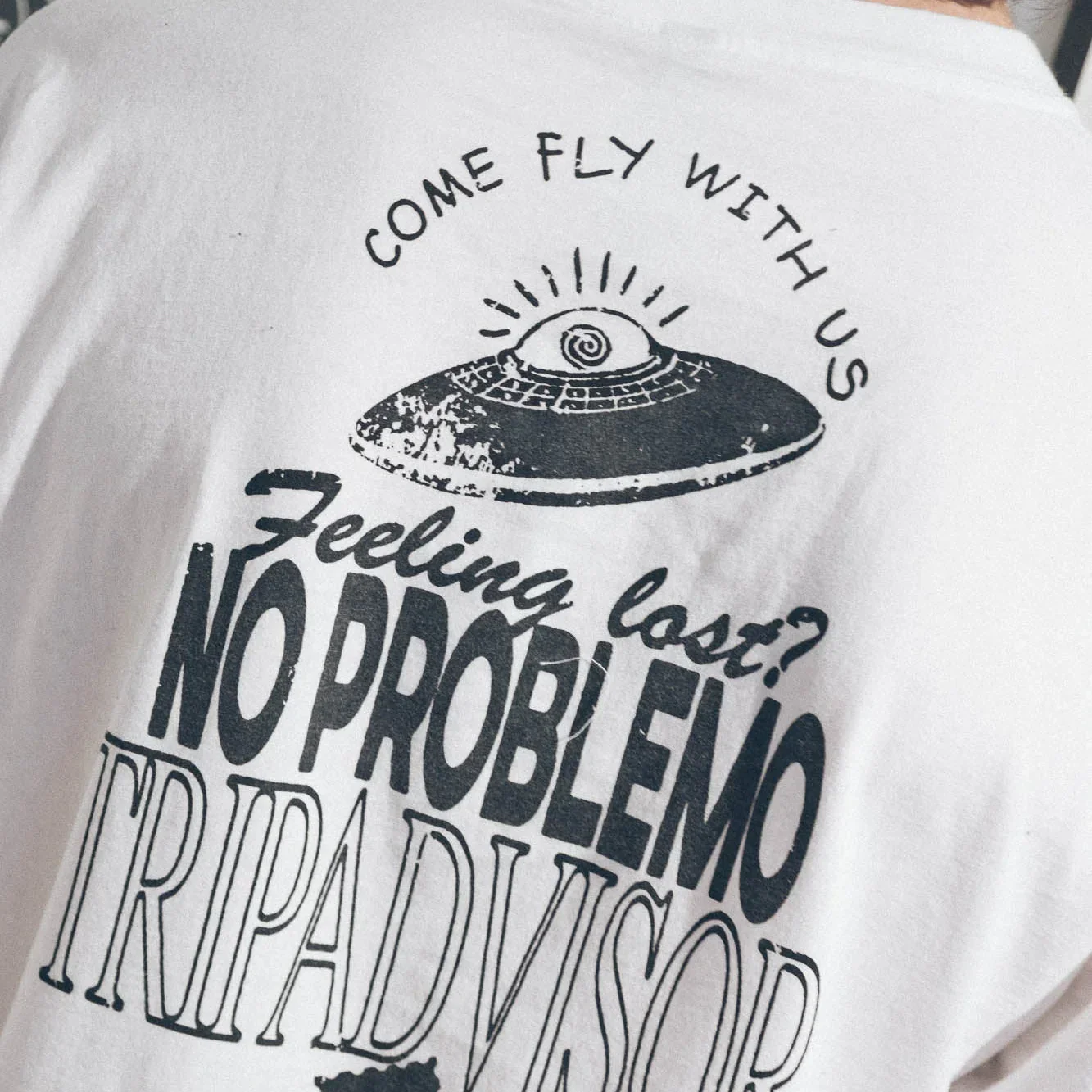 No Problemo Trip Advisor SS Tee - White - Image 5