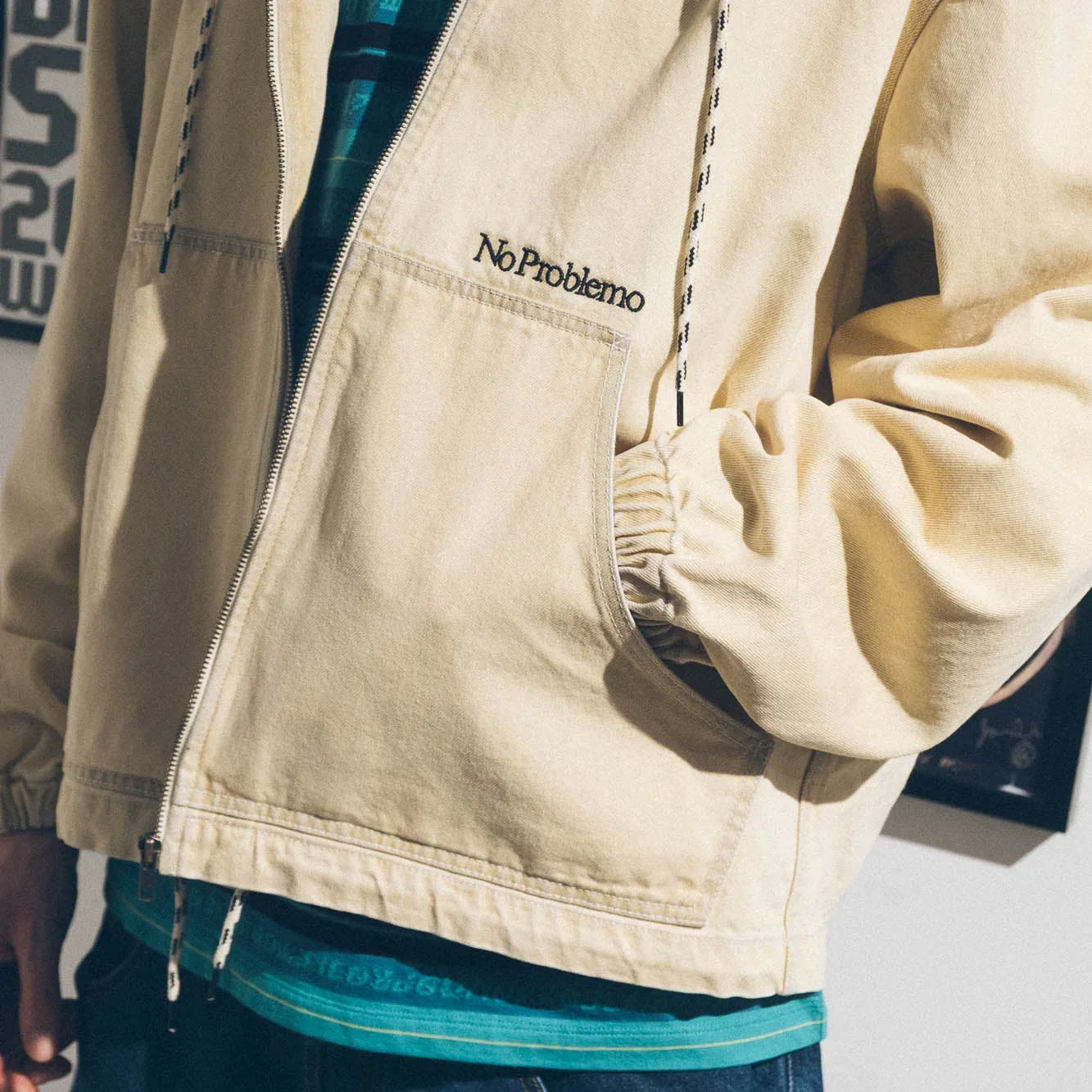 No Problemo Workwear Denim Jacket - Sand - Image 8