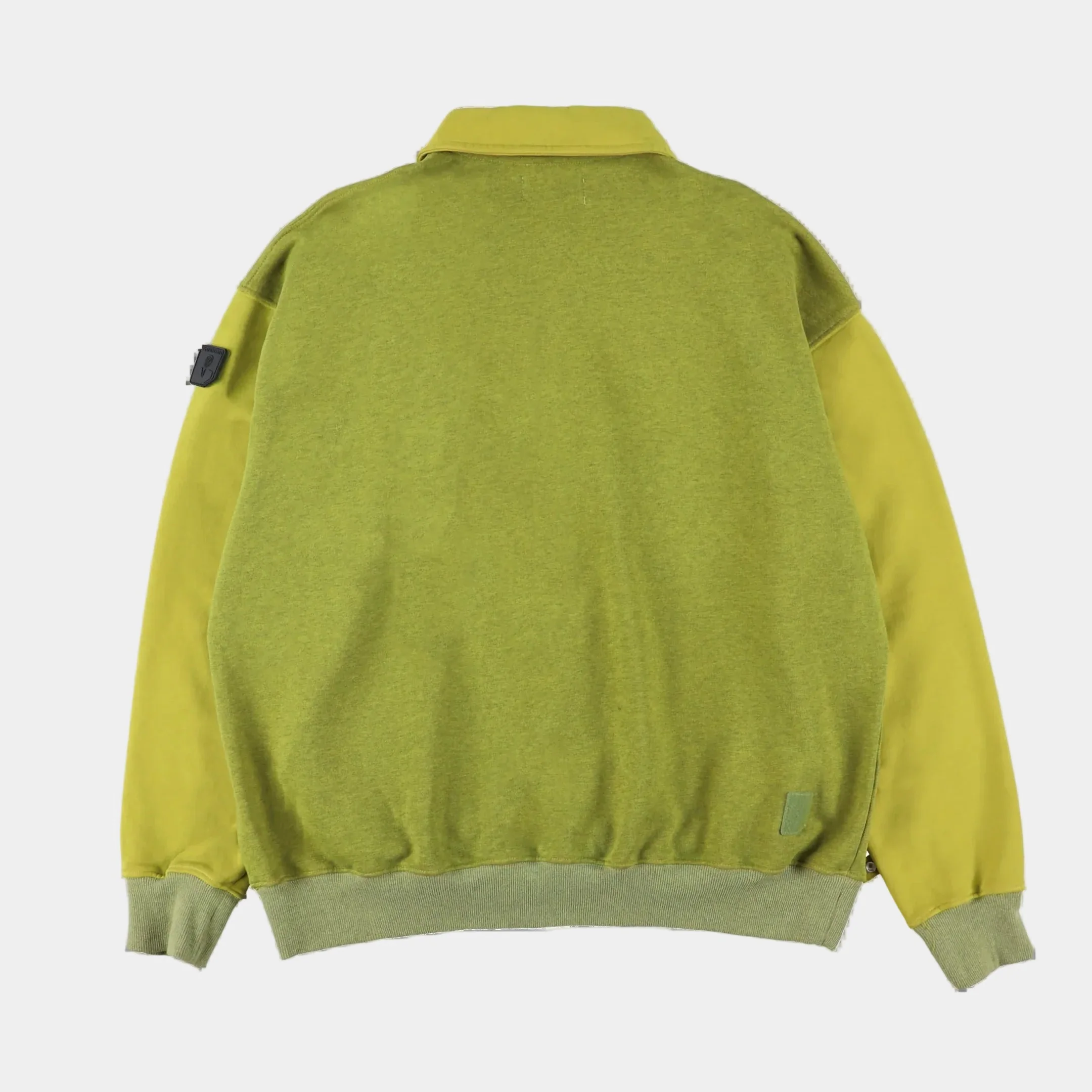 Phingerin Dyed Heather Half Zip Collar Sweatshirt - Lime Green - Image 2