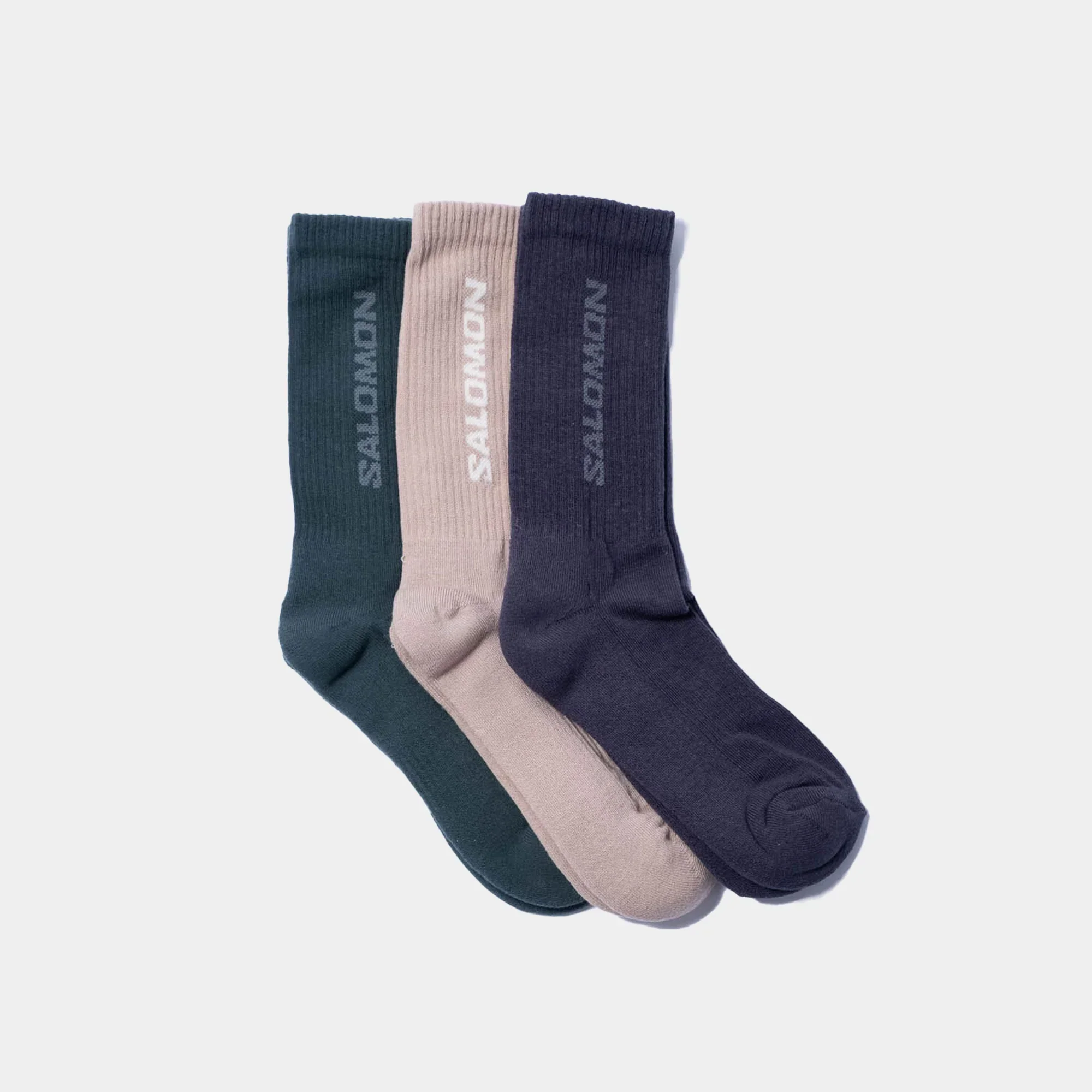 Salomon Everyday Crew 3-Pack Socks - Etherea/Nine Iron/North Atlantic - Image 3