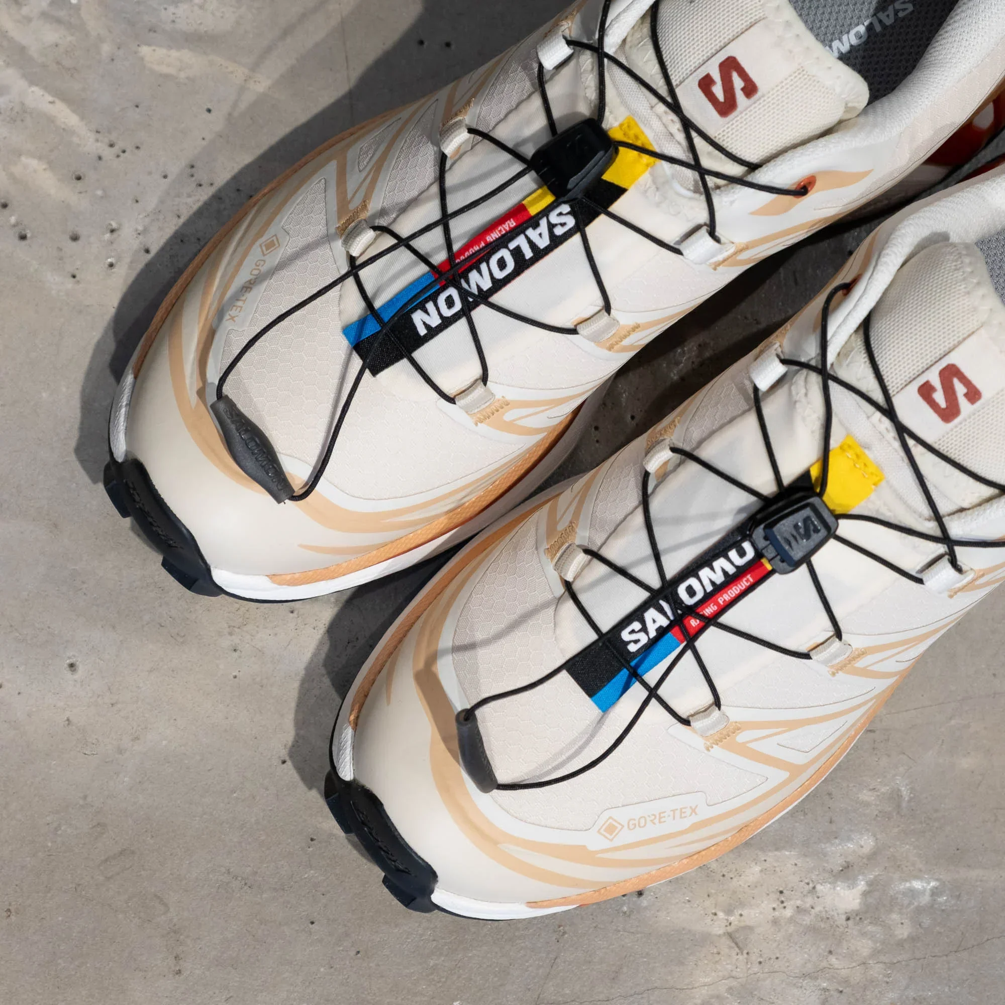 Salomon XT-6 GTX Shoes - Almond Milk/Soft Clay/Burnt Ochre - Image 4