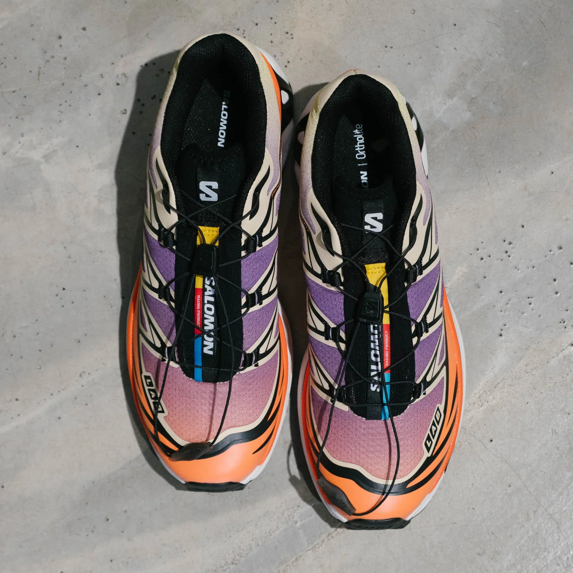 Salomon XT-6 Shoes - Black/Almond Cream/Dragon Fire - Image 6