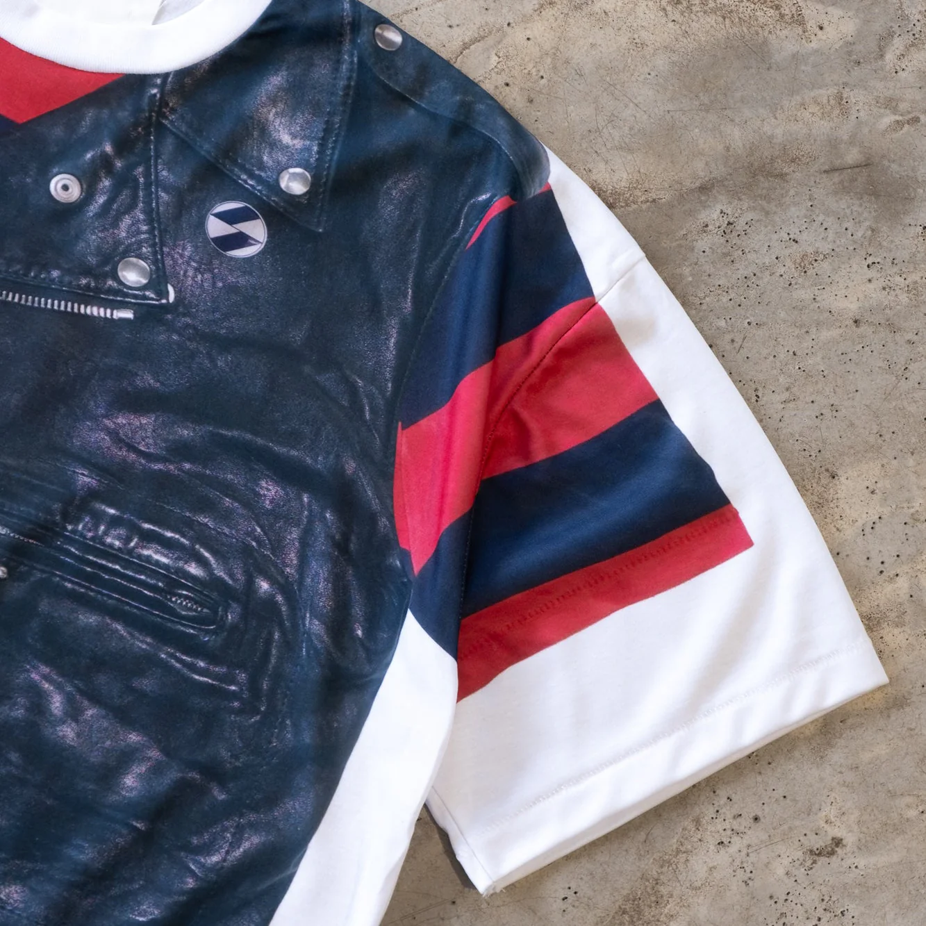The Salvages Moto Border T-Shirt - White - Image 3