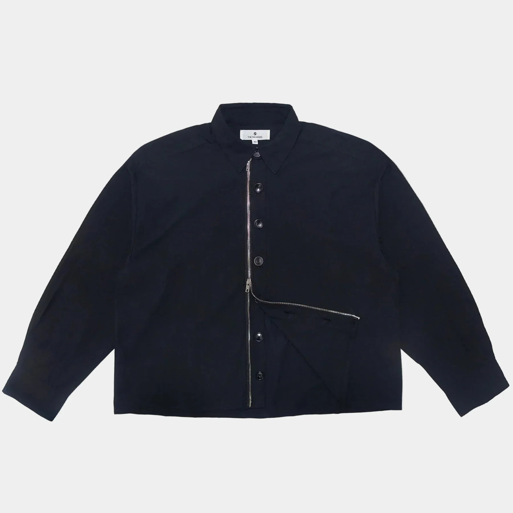 The Salvages Porter Long Sleeve Shirt - Black - Image 4