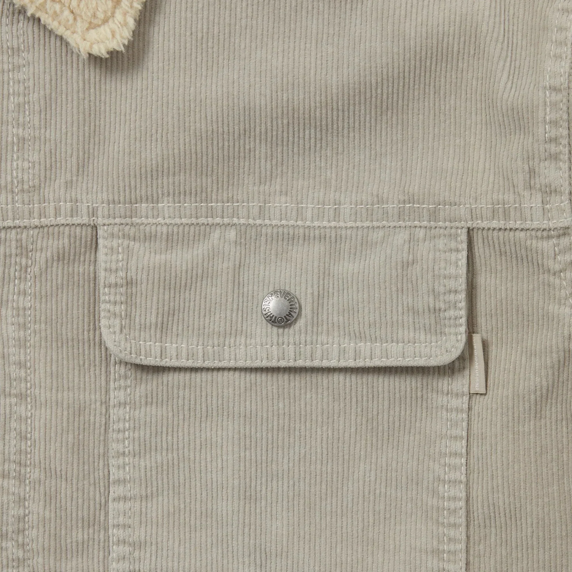 thisisneverthat Sherpa Lined Corduroy Trucker Jacket - Stone - Image 3