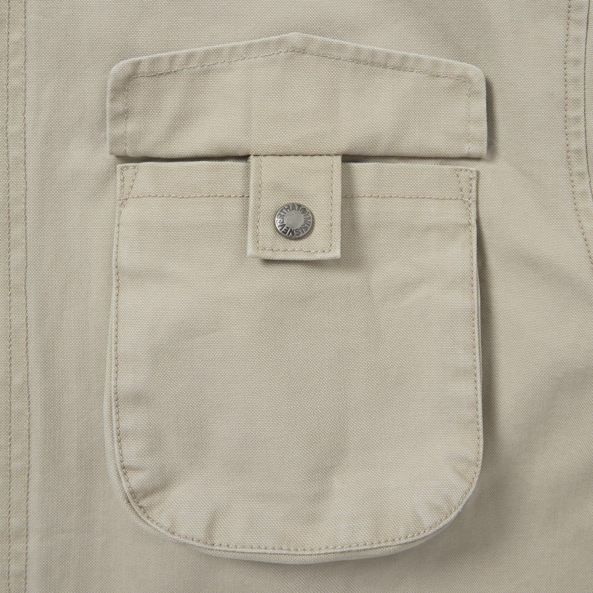 thisisneverthat Washed Zip Shirt - Stone - Image 3